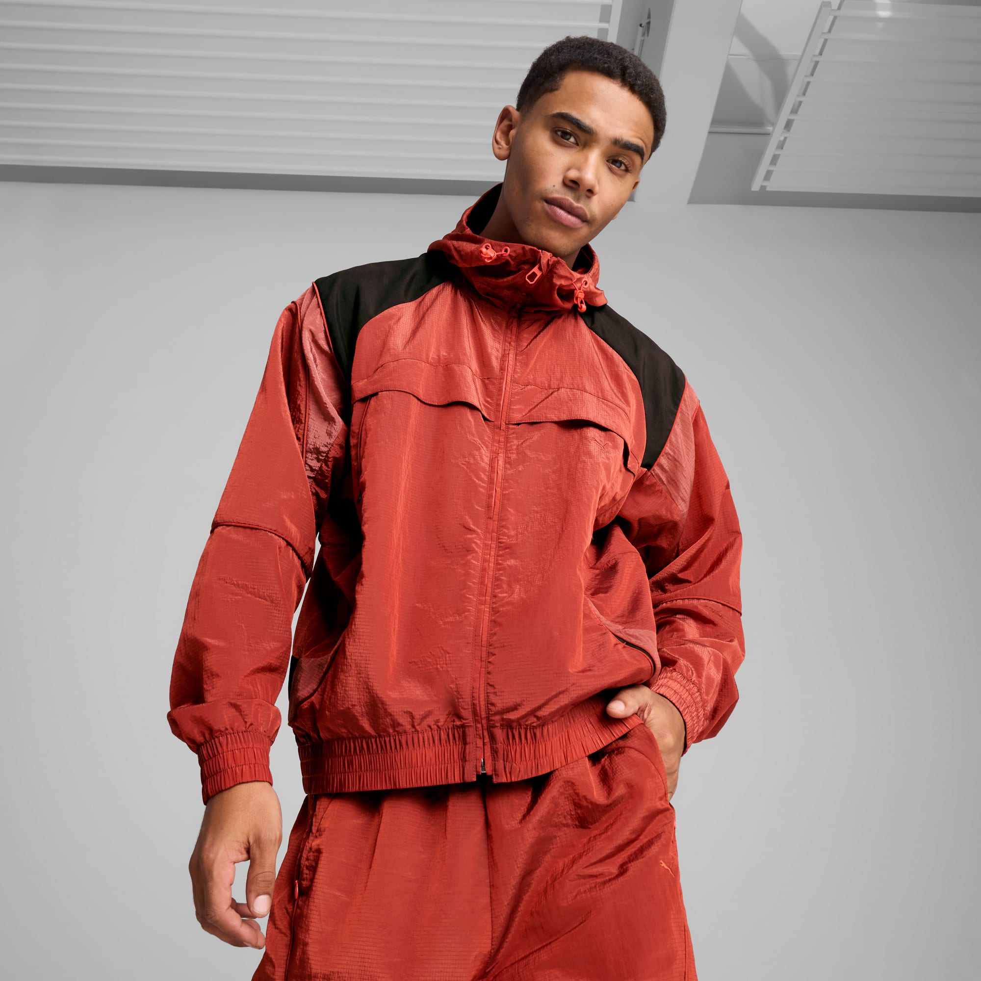 Mostroverse Ripstop Jacket Unisex, Red Fire, large