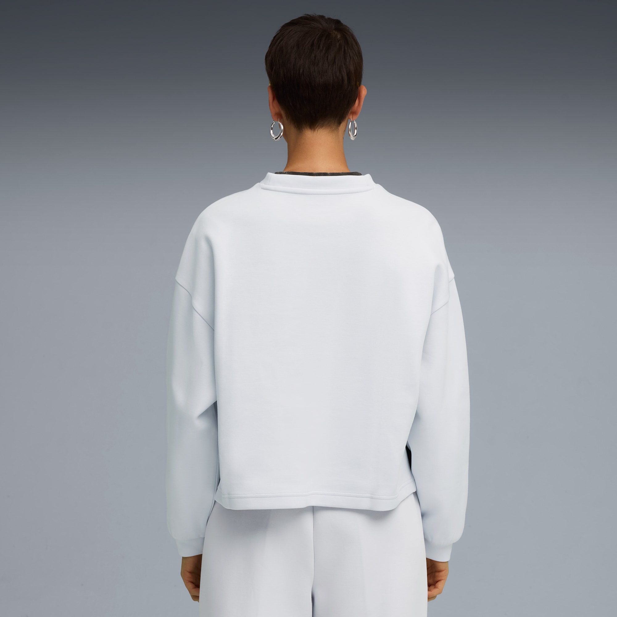 Wardrobe Essentials Oversized Crew Women, Silver Mist, large