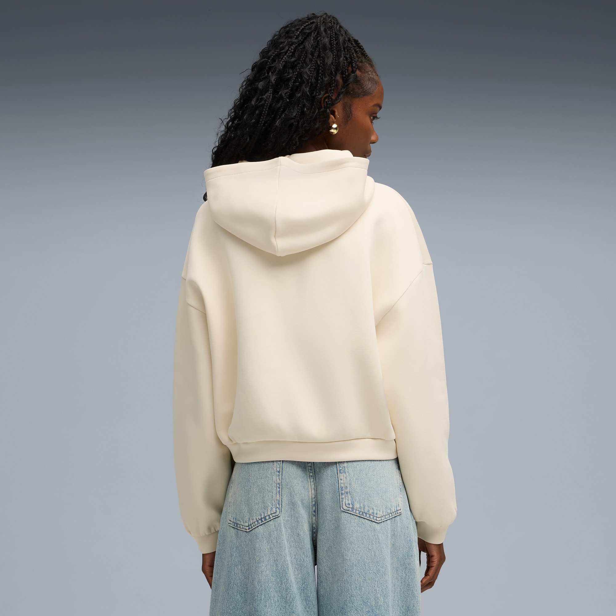 Felpa con cappuccio oversize Wardrobe Essentials da donna, Alpine Snow, large
