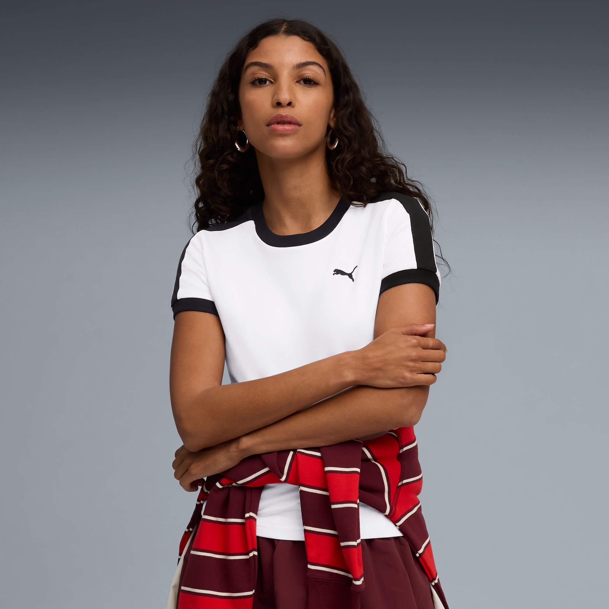 T-shirt ajusté T7 Femme, PUMA White, large