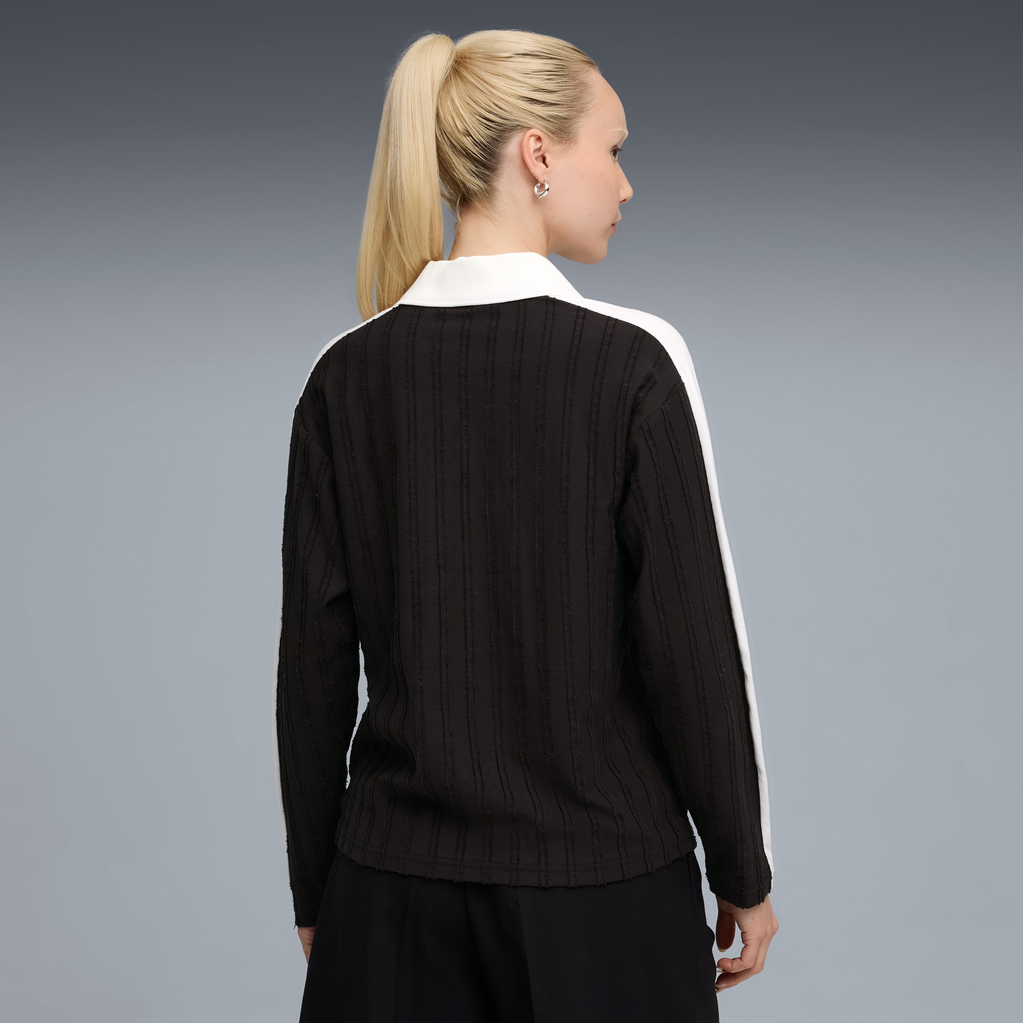 T7 Relaxed Langarm-Polo Damen, PUMA Black, large