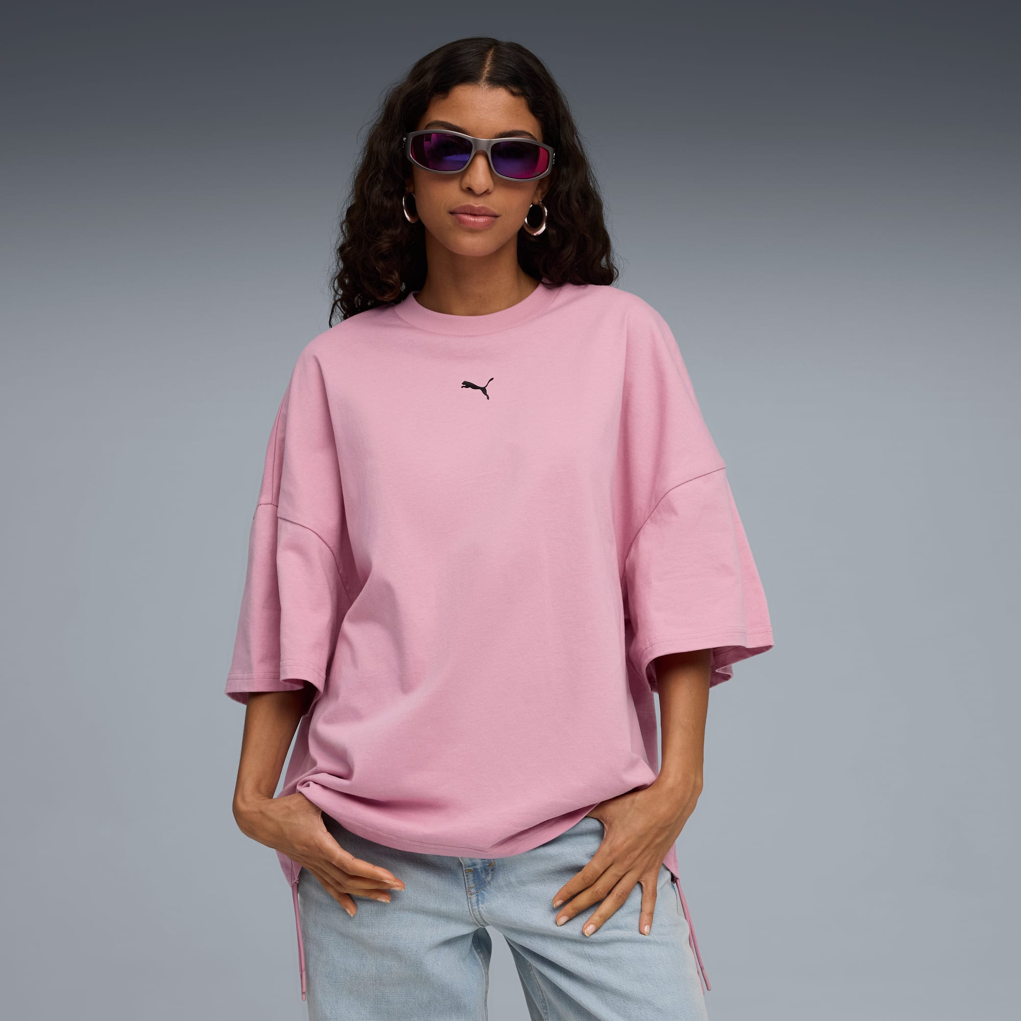 DARE TO Oversized Ruched Tee Women, Poised Pink, large