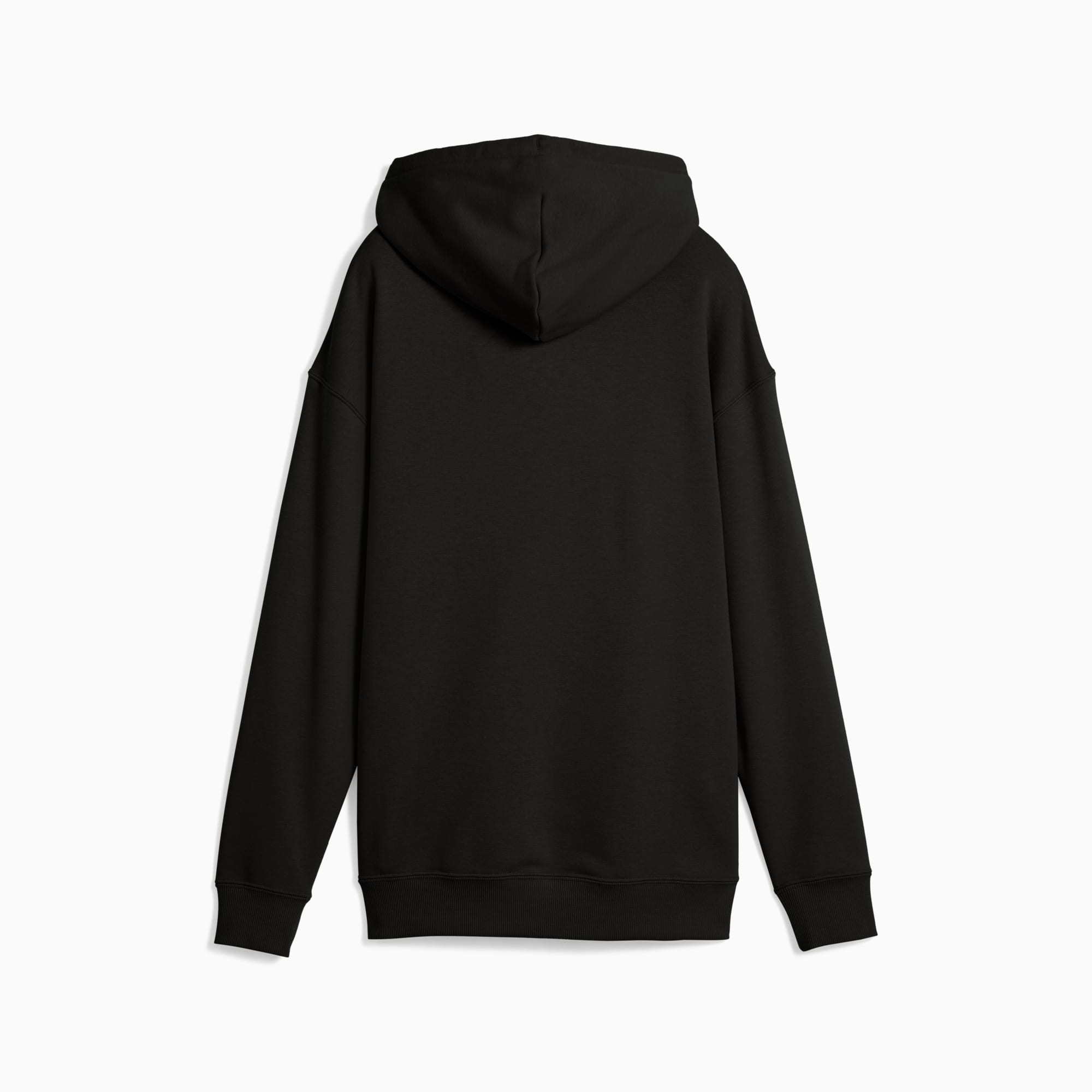 Wardrobe Essentials Sports Legacy Relaxed Graphic Hoodie Women, PUMA Black, large
