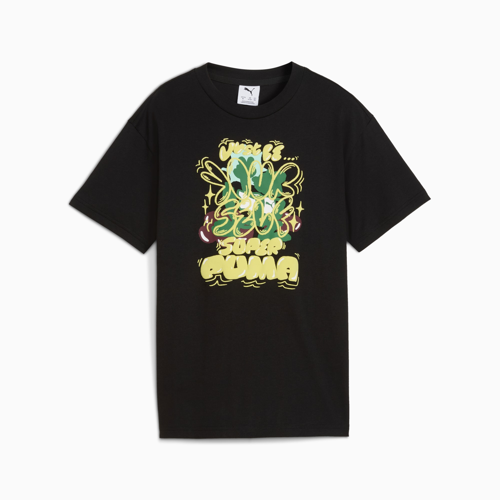 Graphic Super PUMA Tee Youth, PUMA Black, large