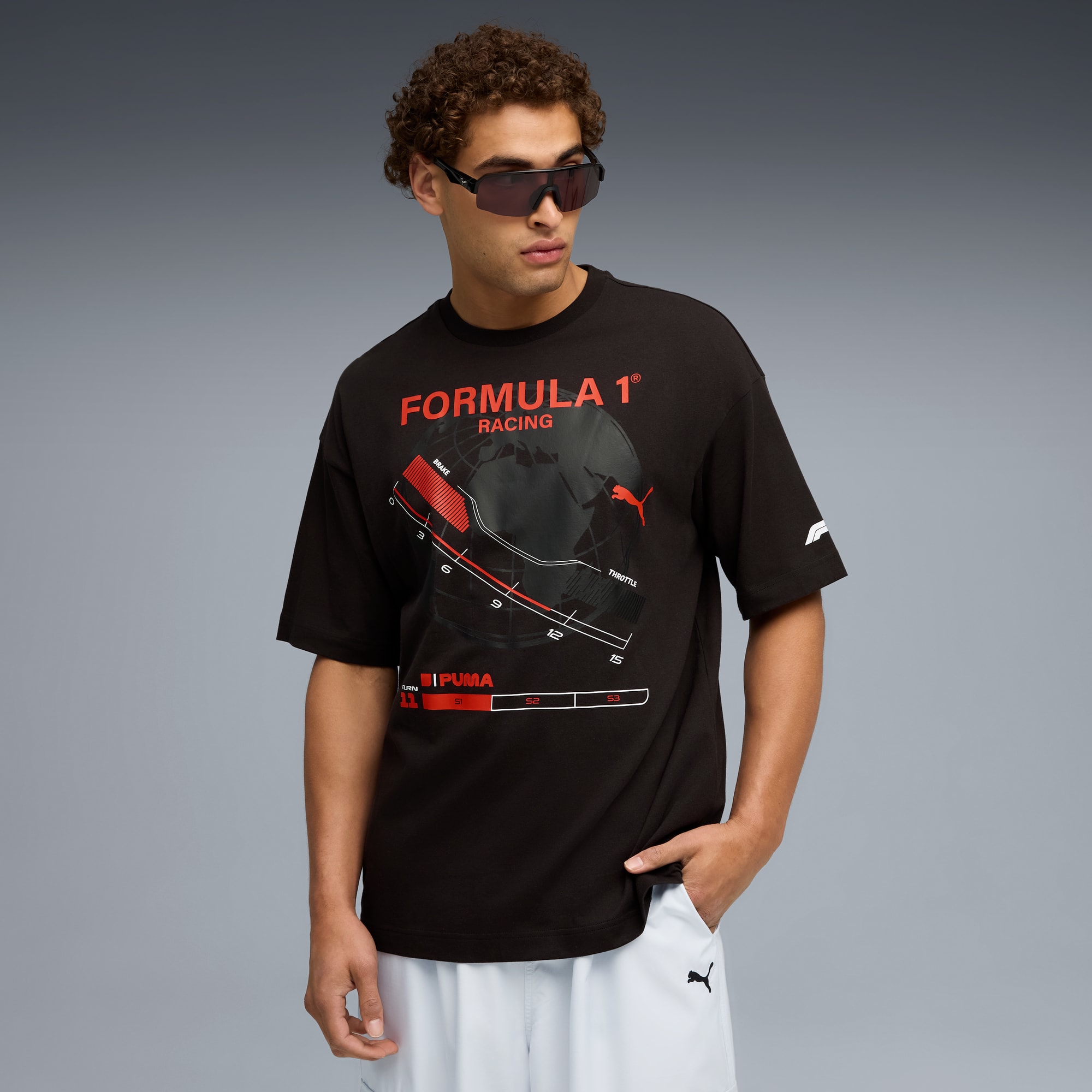 T-shirt à motif F1® Homme, PUMA Black, large