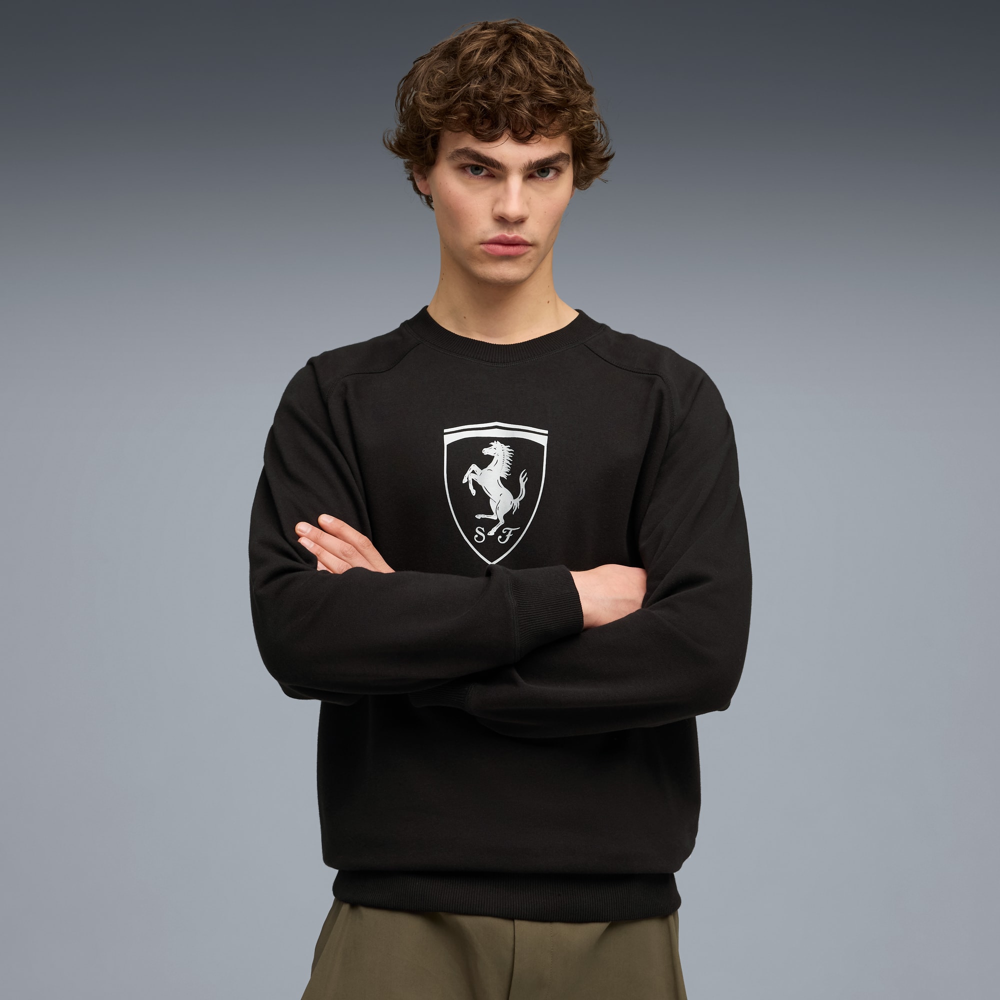 Scuderia Ferrari Sportswear Shield Crew Men, PUMA Black, large
