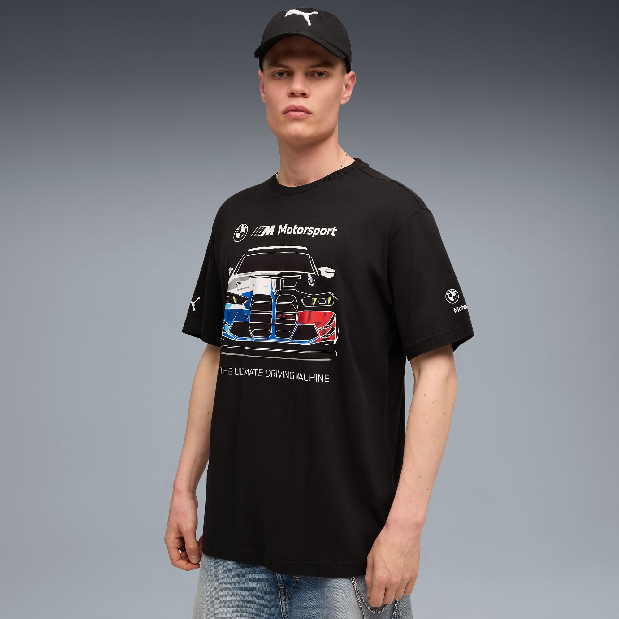 T-shirt con grafica BMW M Motorsport da uomo, PUMA Black, large