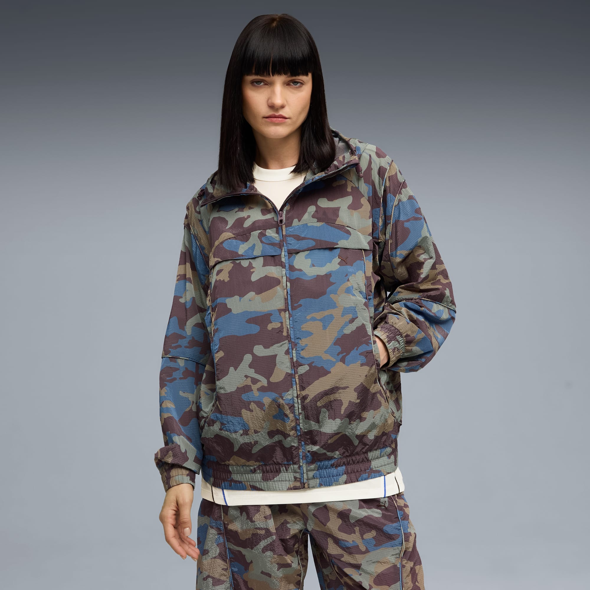Veste en tissu ripstop à motif intégral CLRT Unisexe, Raisin, large