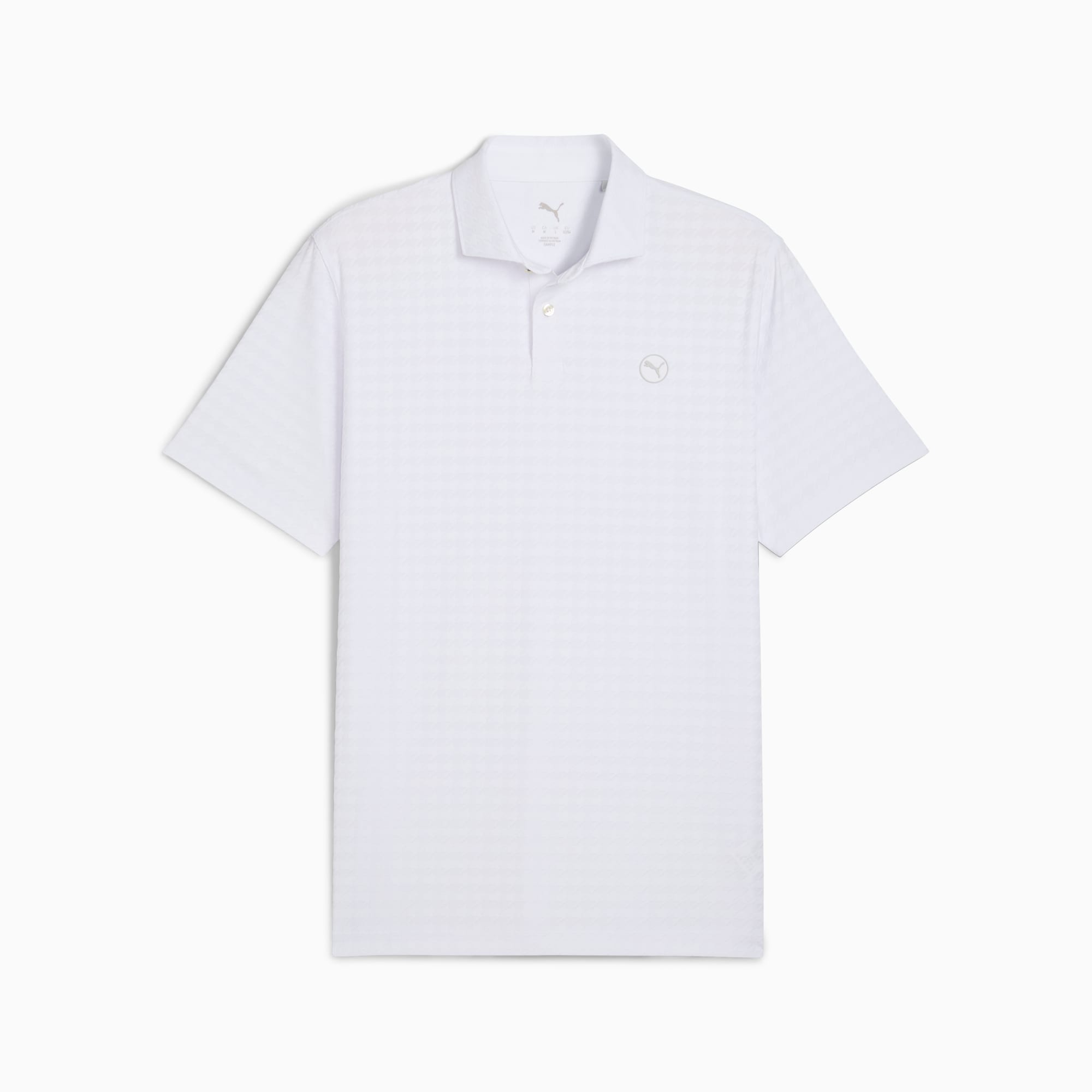 MATTR Houndstooth Golf Polo Men, White Glow, large