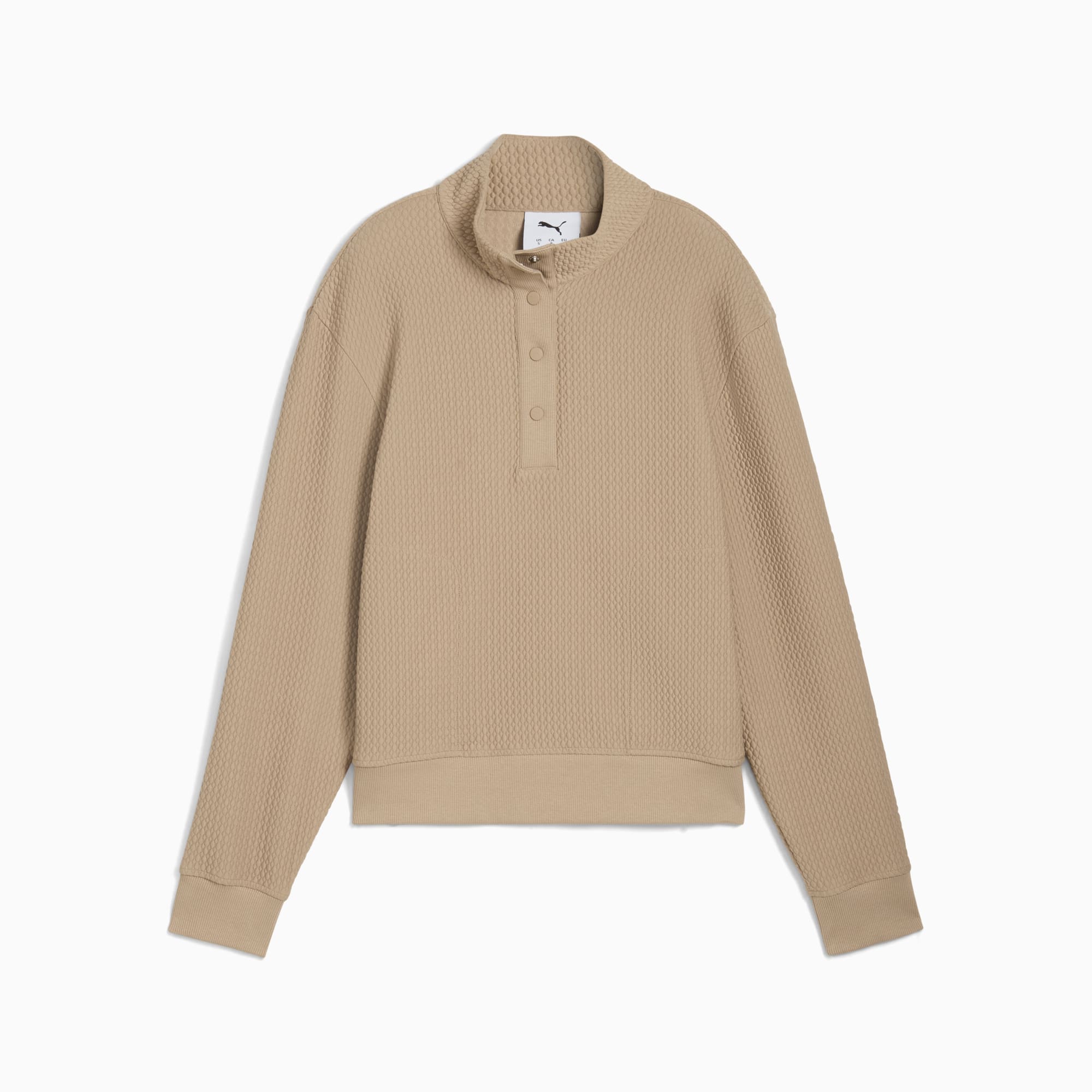 Damska bluza do golfa Boulder z zapięciem 1/2 na zatrzaski, Ice Coffee, large
