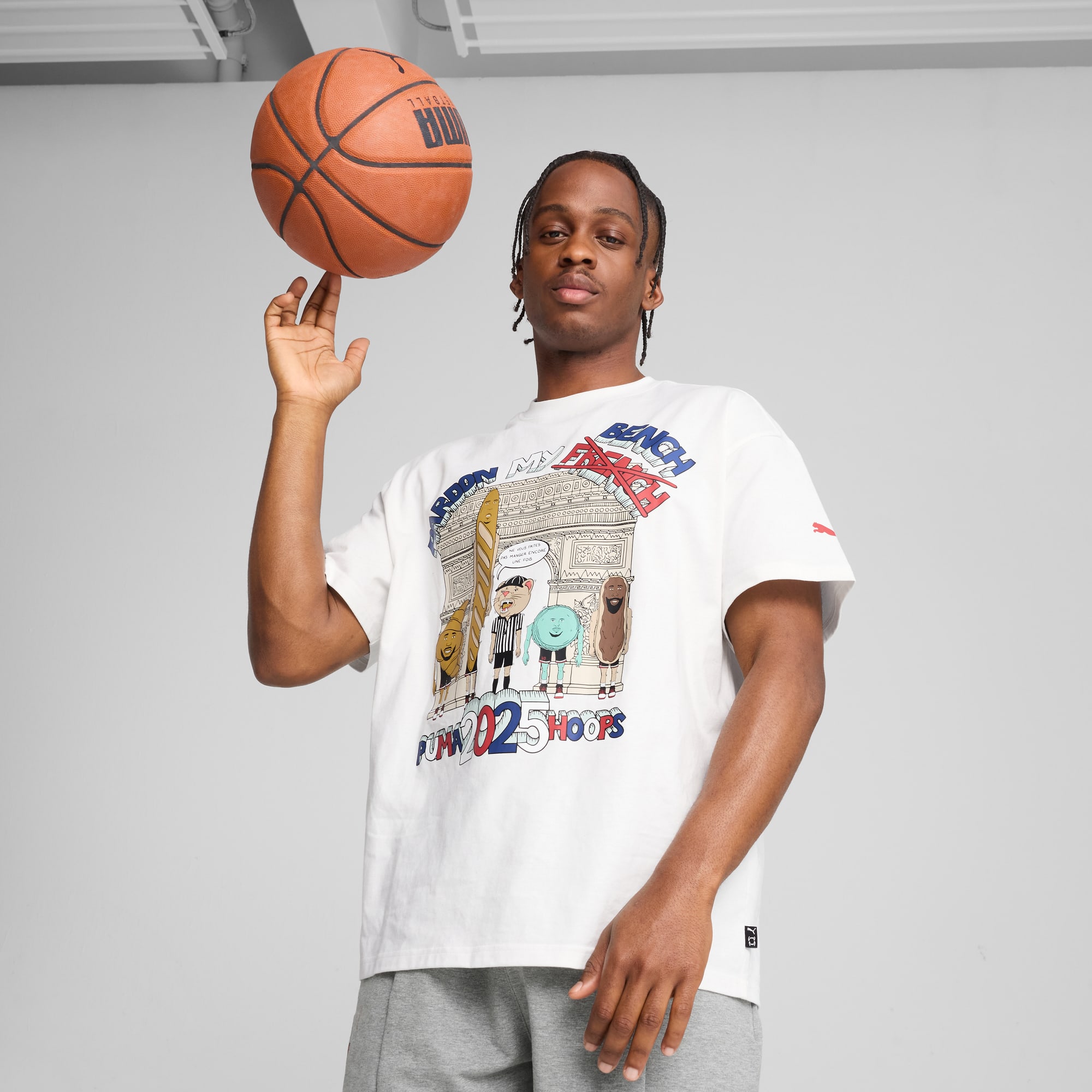 Paris Pardon My French Tee Men, PUMA White, large