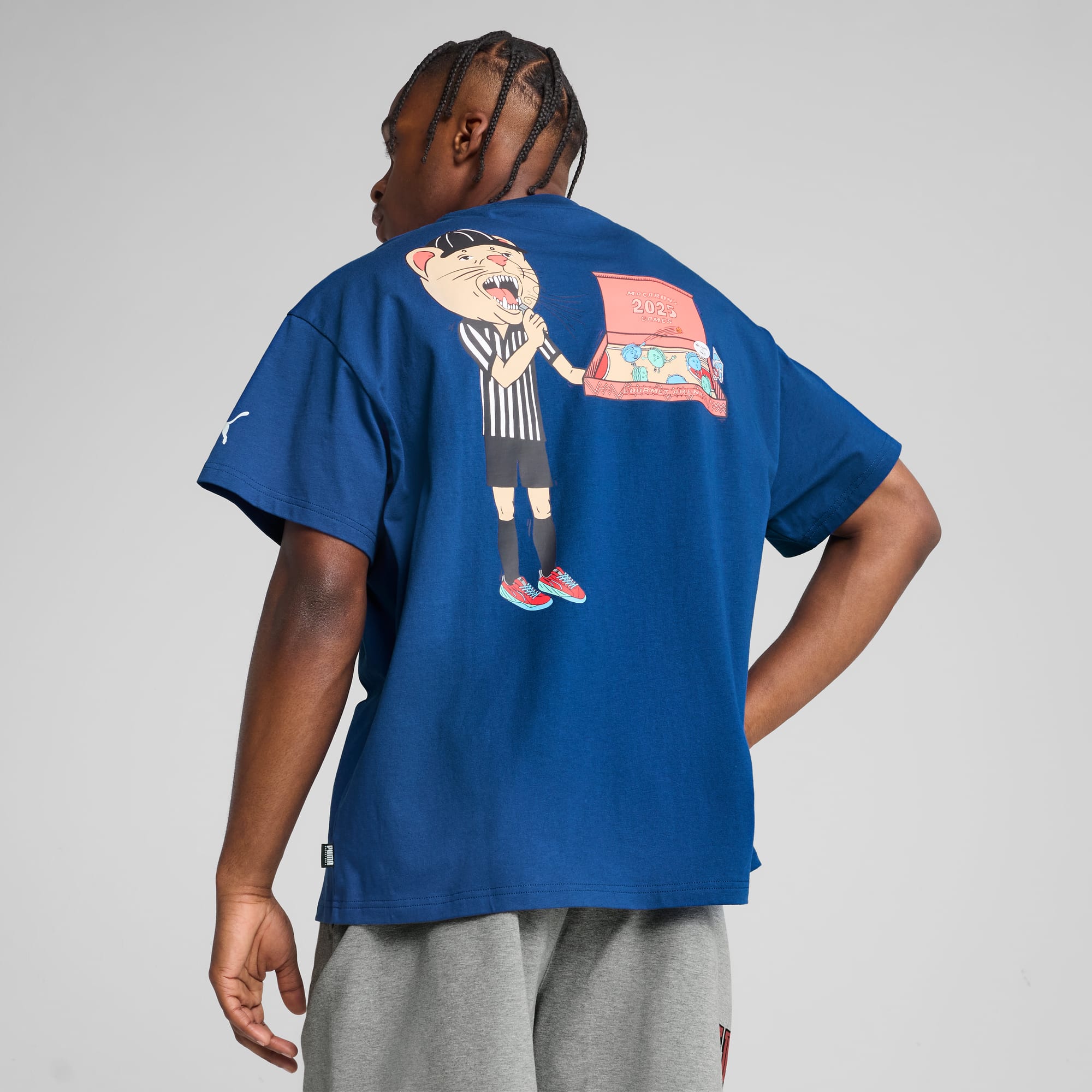 Paris Pastry T-shirt voor heren, Vivid Blue, large
