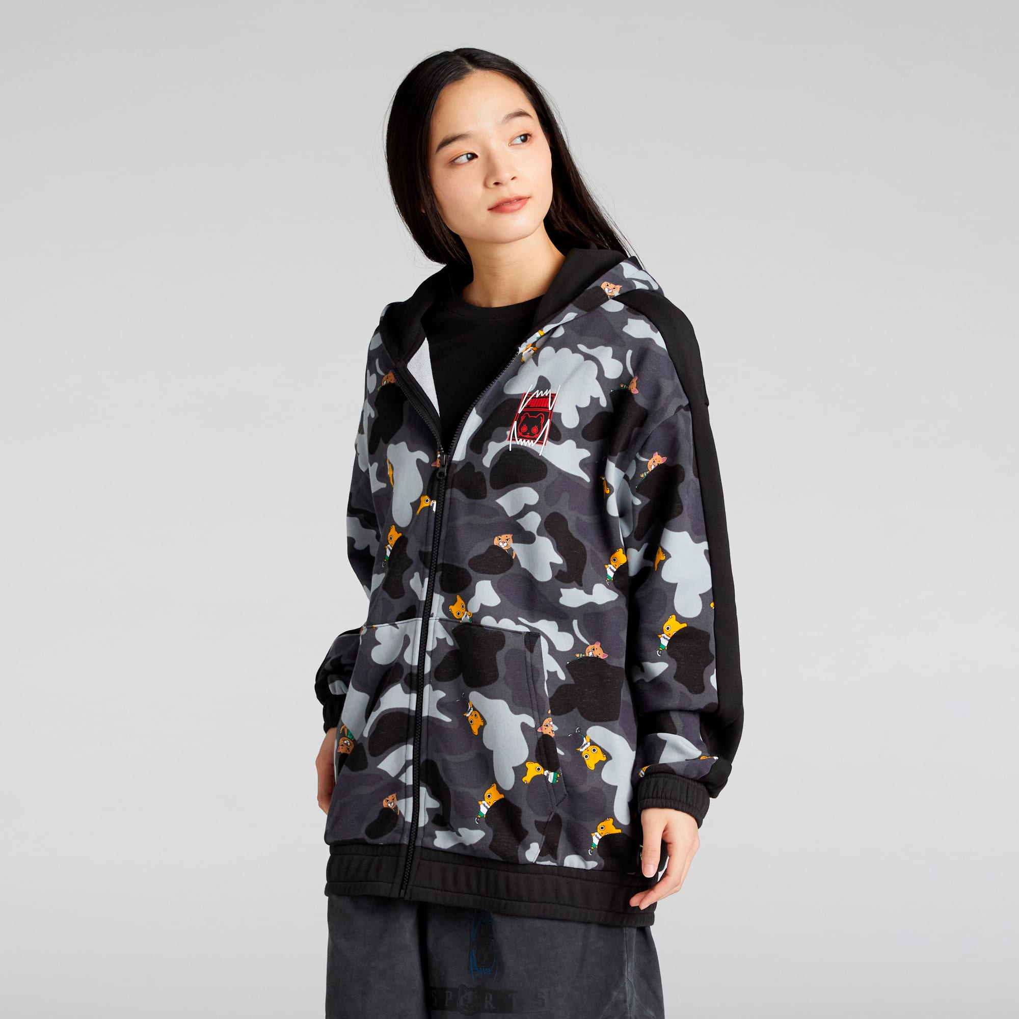 NEKOSAN x HOOPS DYLAN Graphic Zip Hoodie Unisex, PUMA Black, large
