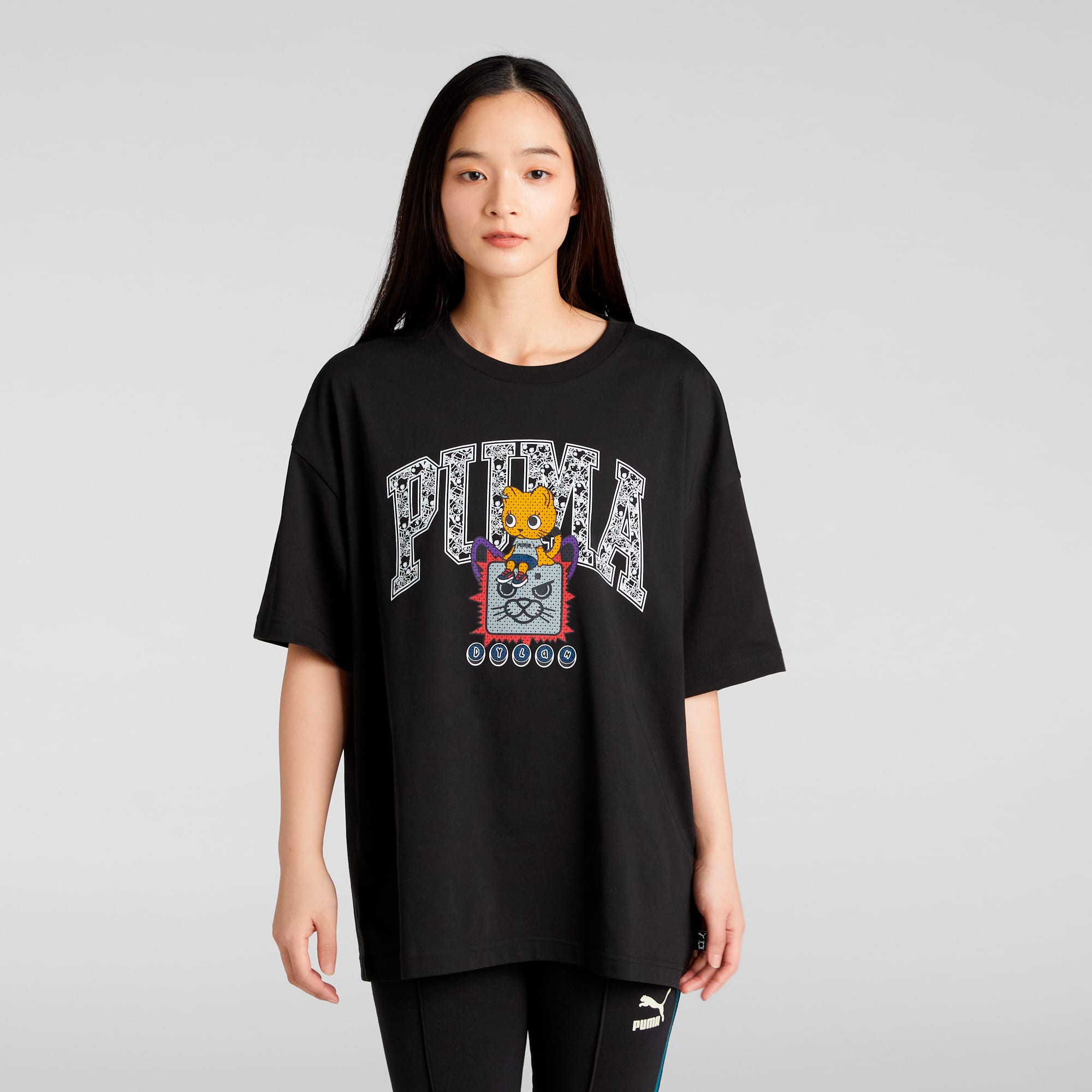 NEKOSAN x HOOPS DYLAN Graphic Oversized T-Shirt Unisex, PUMA Black, large