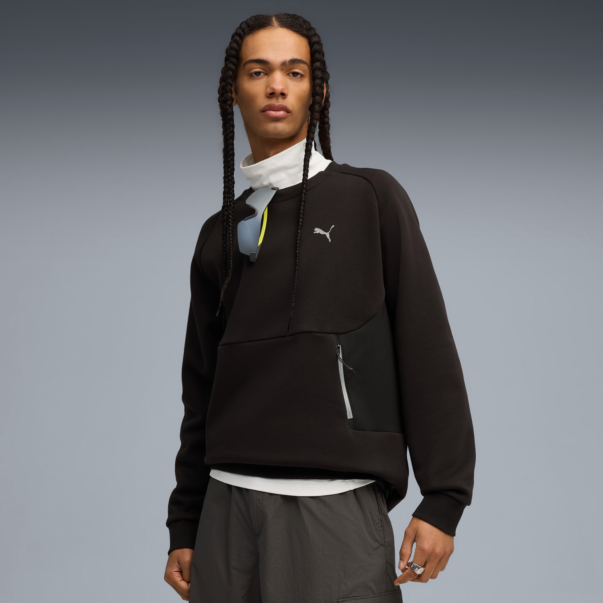 PUMATECH Relaxed Crew Sweat Men, PUMA Black, large
