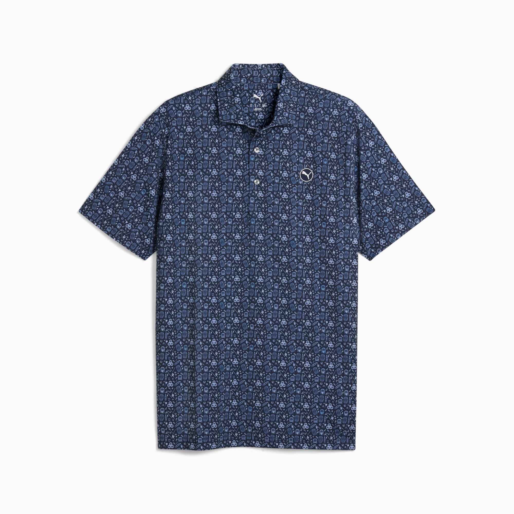 MATTR Port Golf Polo Men, White Glow-Deep Navy, large