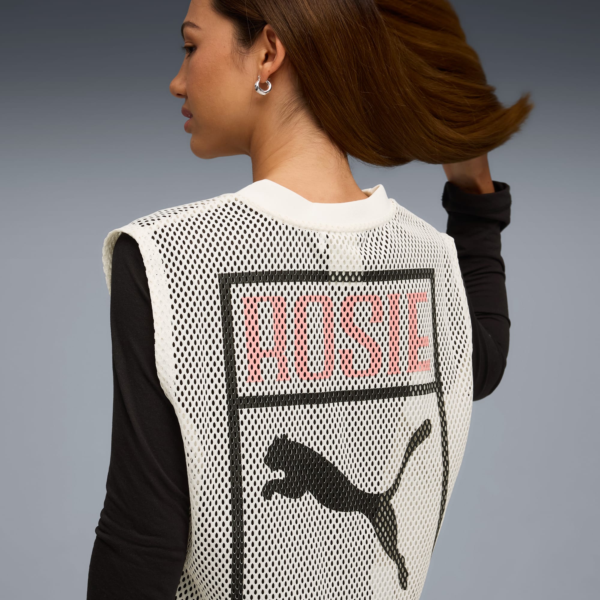 Haut décontracté en mesh PUMA x ROSÉ Femme, Warm White, large