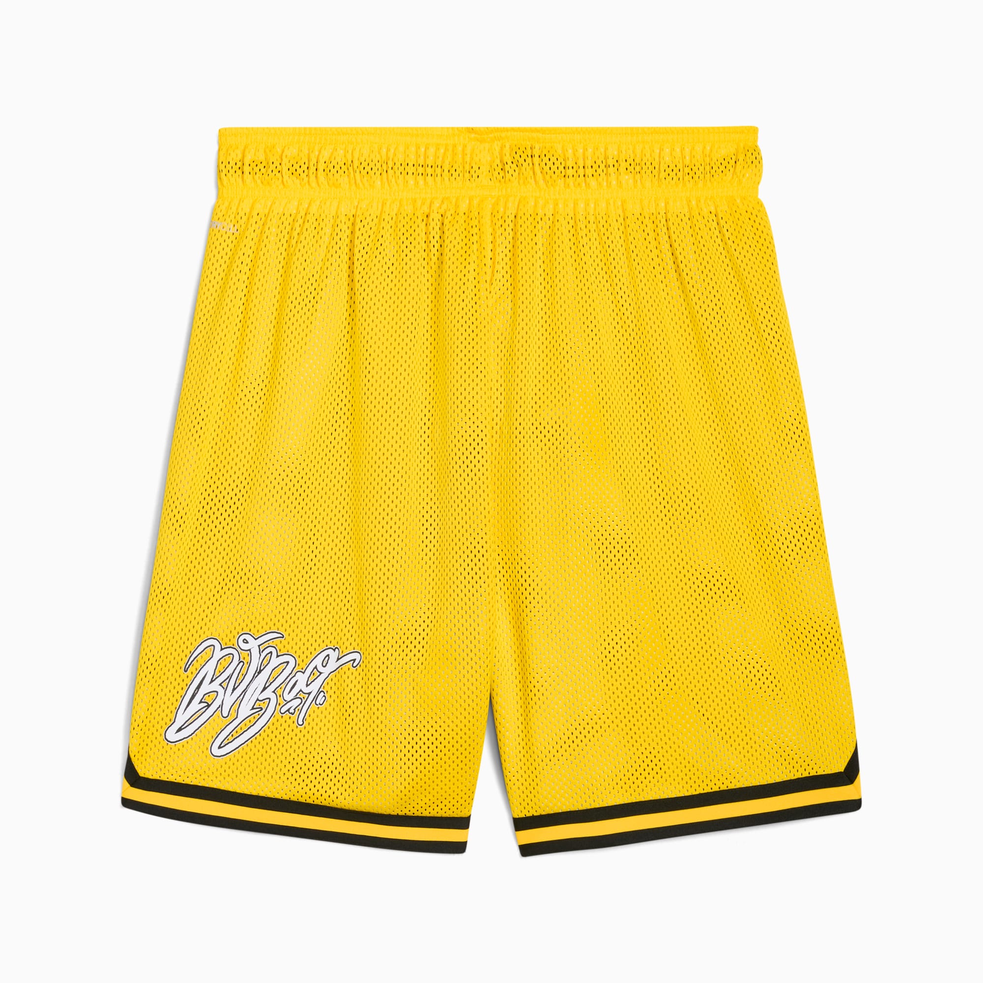 PUMA HOOPS x Borussia Dortmund short voor heren, Faster Yellow-PUMA Black-AOP, large