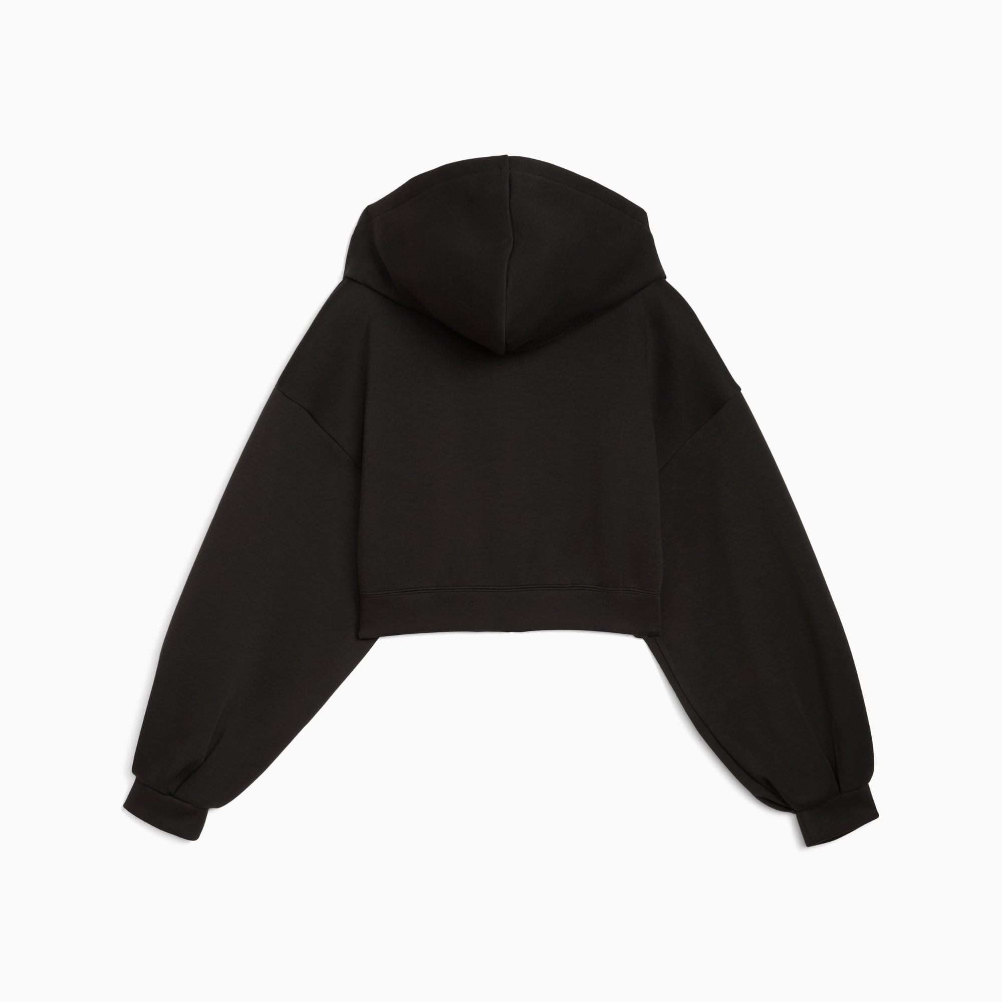 Sudadera con capucha Wardrobe Essentials Sports Legacy Cropped Full-Zip para mujer, PUMA Black, large