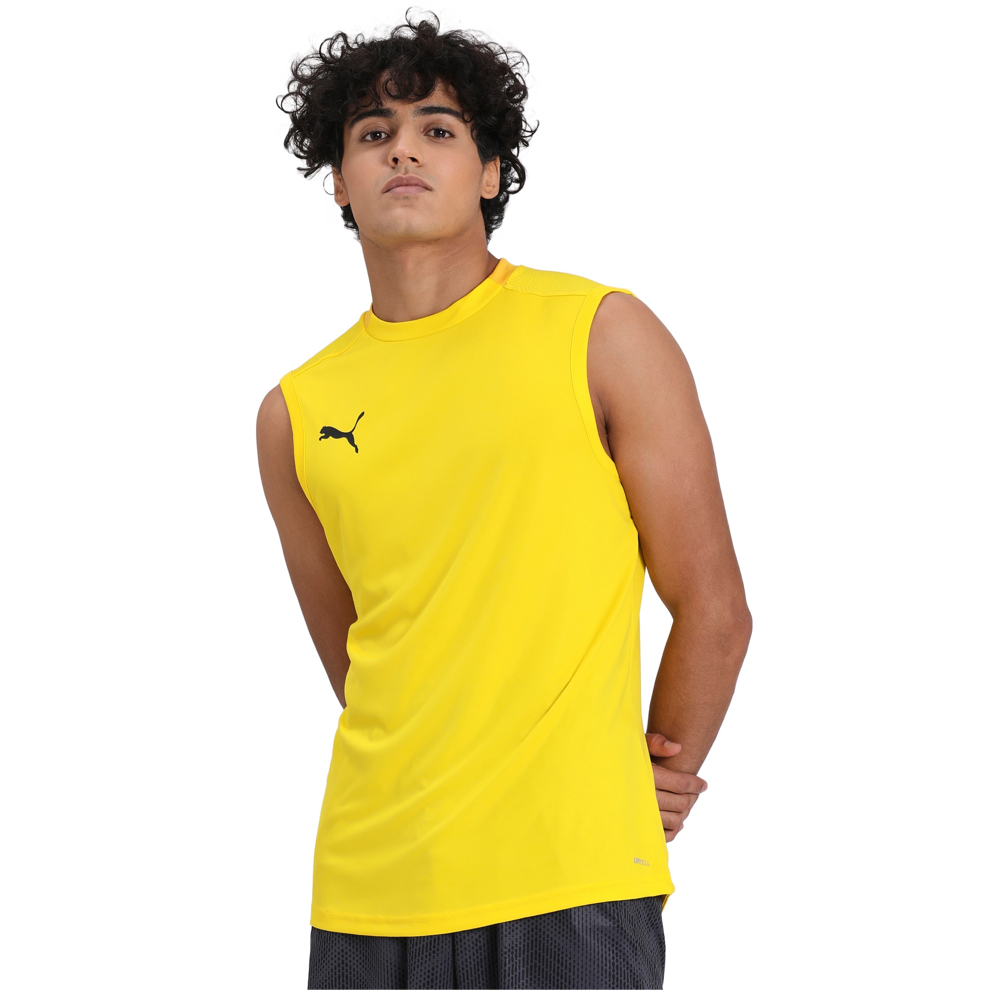 Final Sleeveless Training Men S Jersey Cyber Yellow Spectra Yellow Puma Shop By Colors Puma