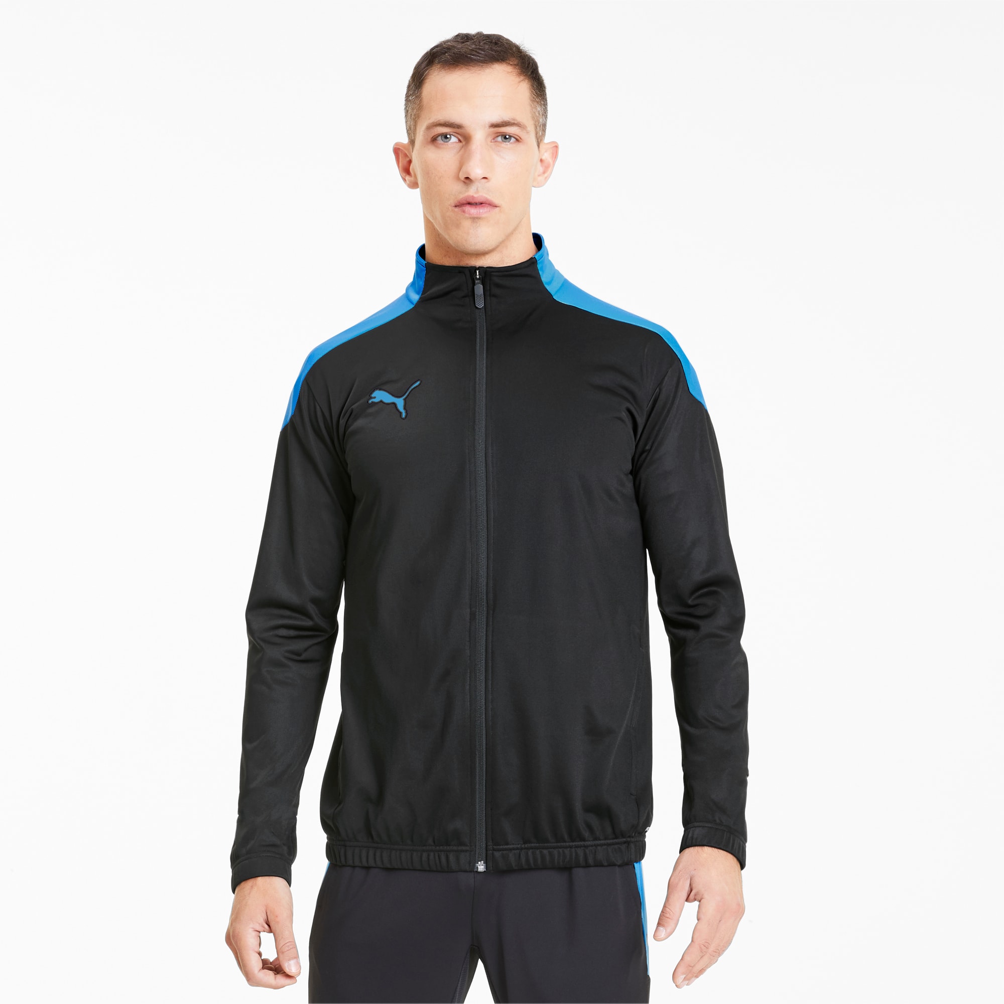 ftblNXT Men's Track Jacket, Puma Black-Luminous Blue, large-SEA