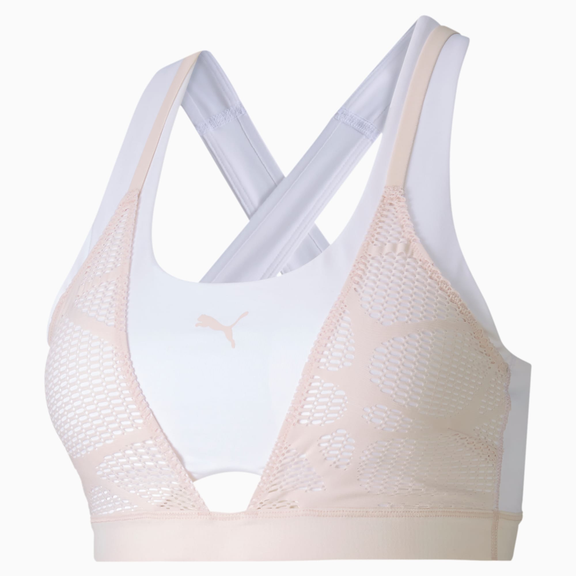 Puma公式 スタジオ ウィメンズ トレーニング レース ストラッピー ブラトップ 低サポート Rosewater プーマ スポーツブラ プーマ