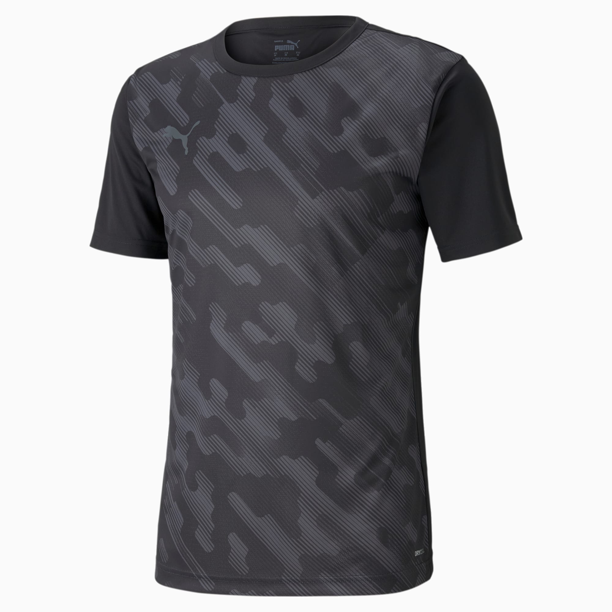individualRISE Graphic Men's Football Tee, Puma Black-Asphalt, large-SEA