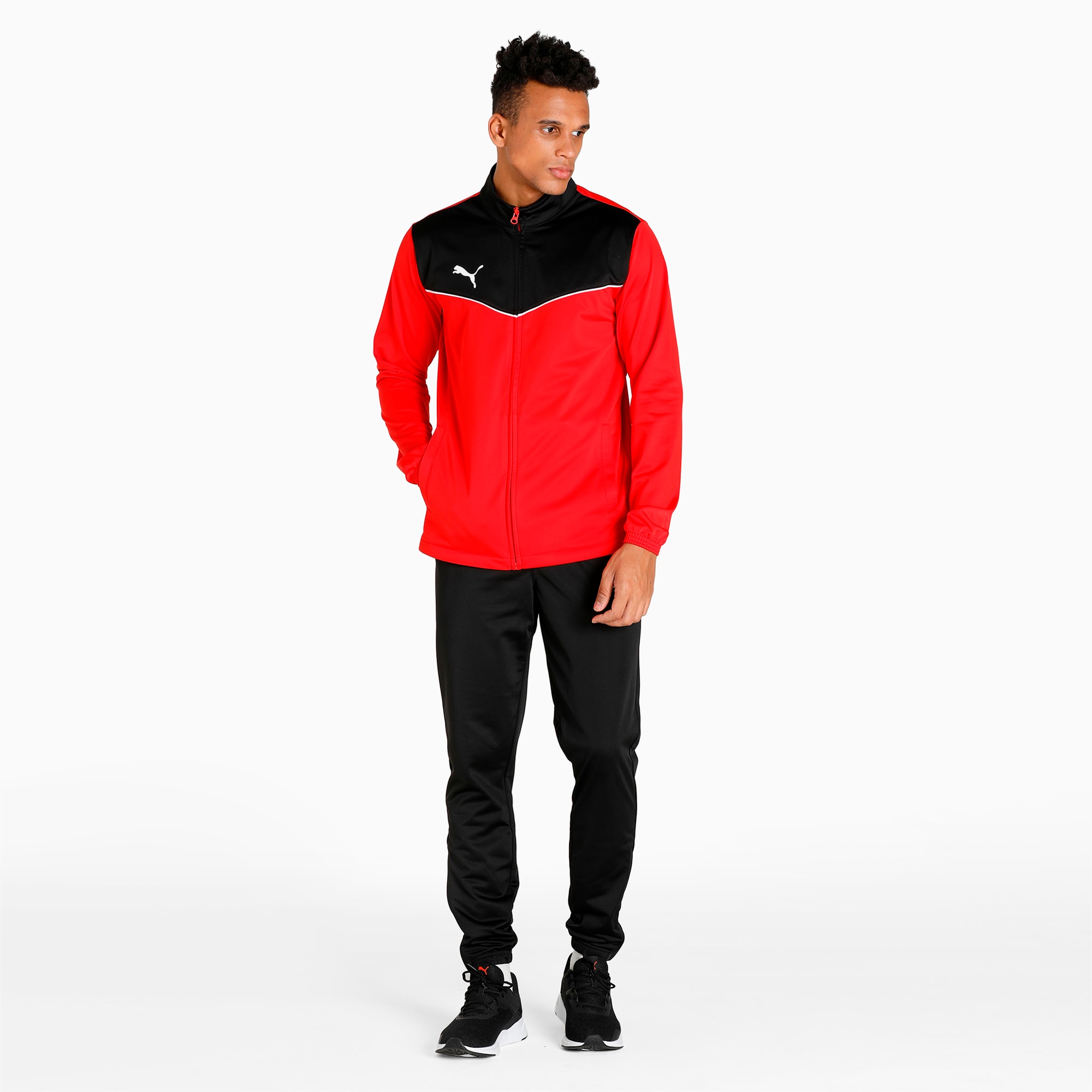 Puma slim fit tracksuit sales