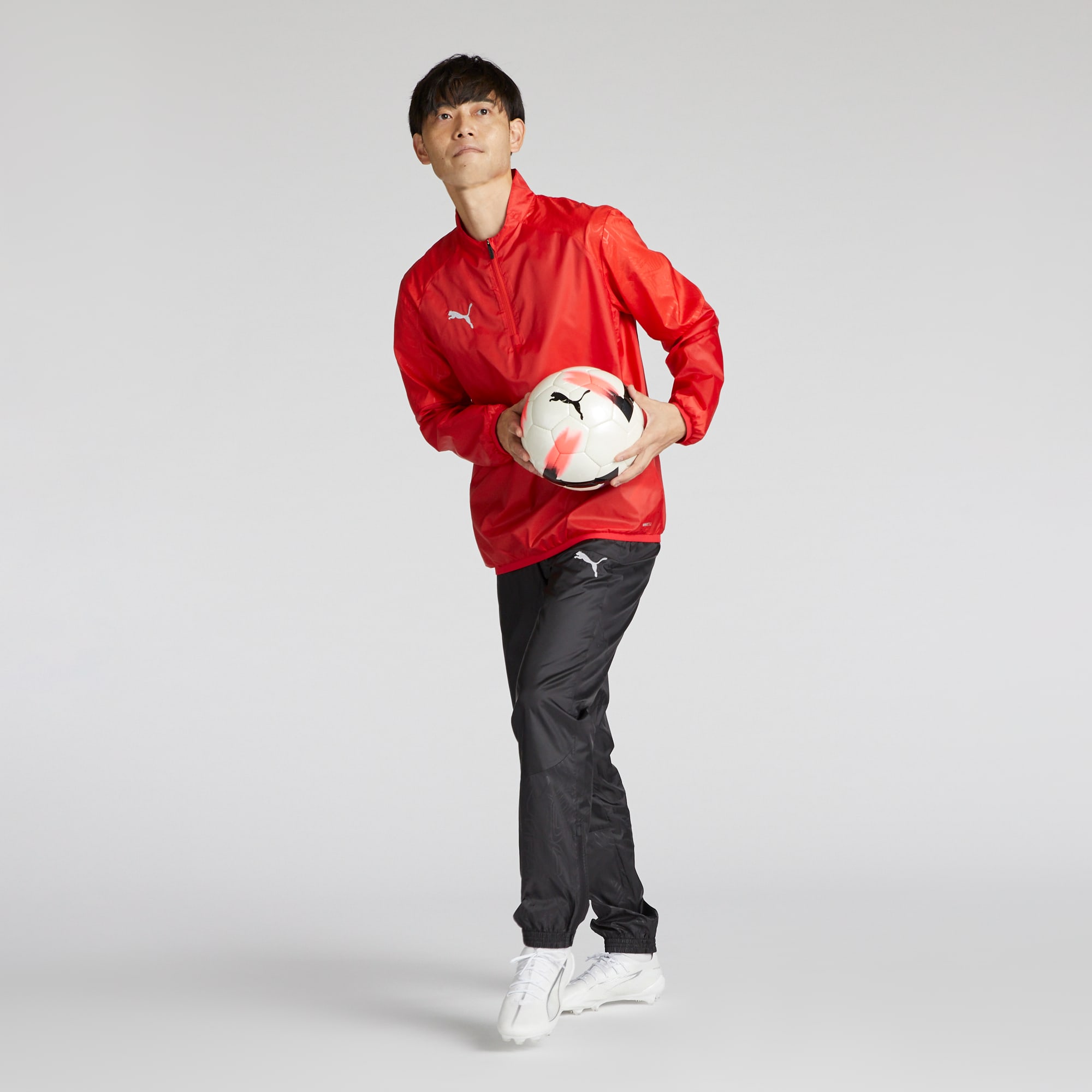 メンズ サッカー チームファイナル ピステ 長袖 ハーフジップ