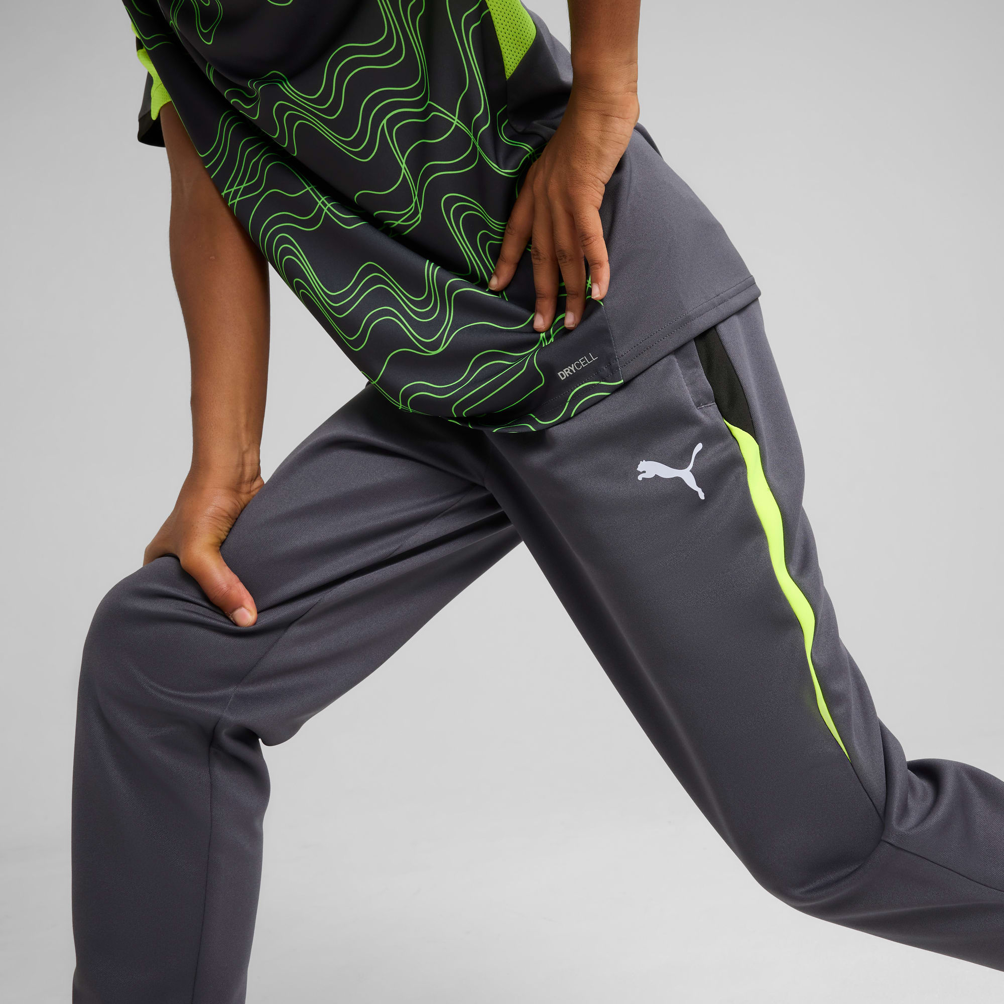 individualLIGA Training Pants Youth, Galactic Gray-Yellow Alert, large
