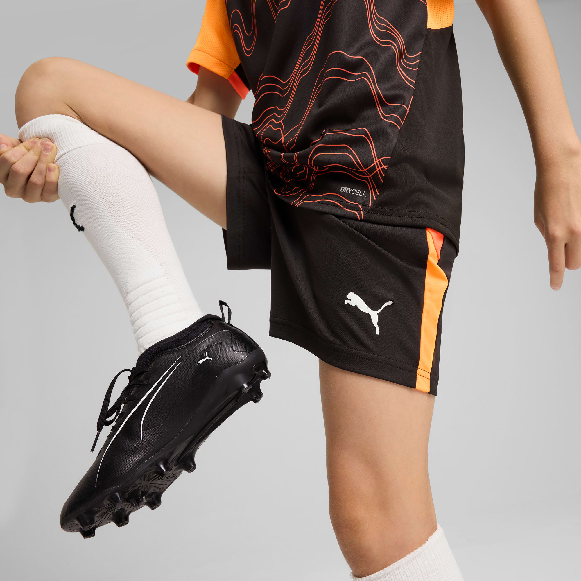 Shorts da training individualFINAL per ragazzi, PUMA Black-Heat Fire, large
