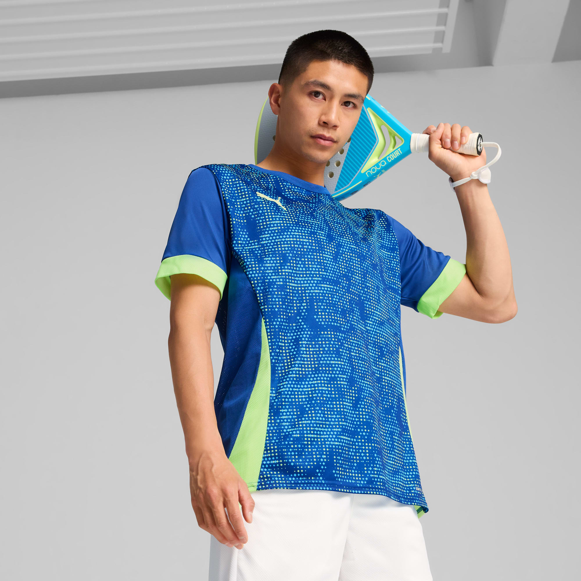 IndividualGOAL graphic shirt voor heren, Cobalt Glaze-Fizzy Apple, large