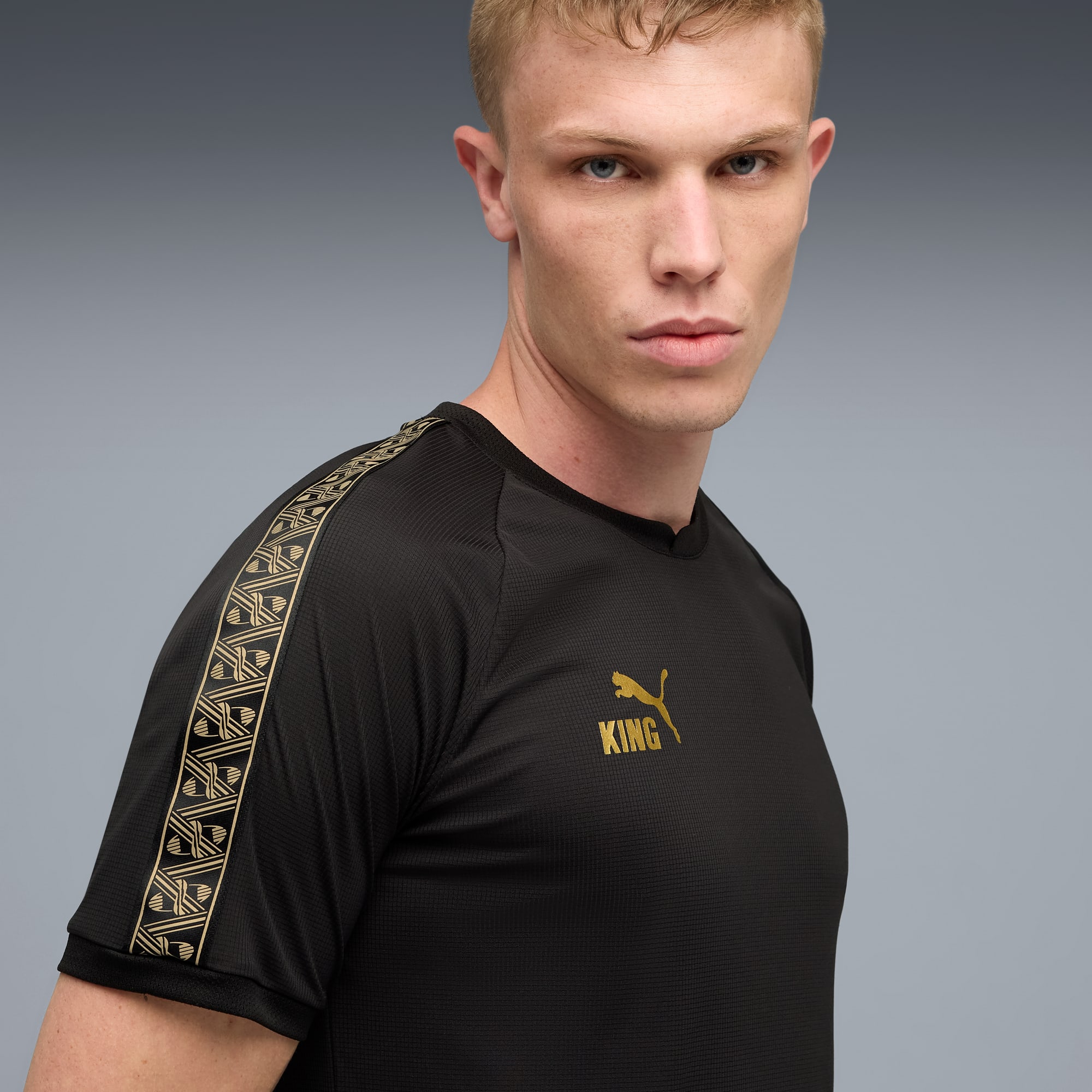 前橋育英 サッカー部 ジャージ L PUMA プーマ サッカー 黒 黄色