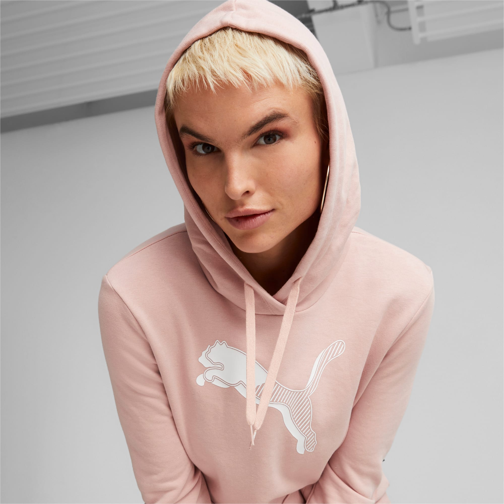 Pink puma hoodie womens online