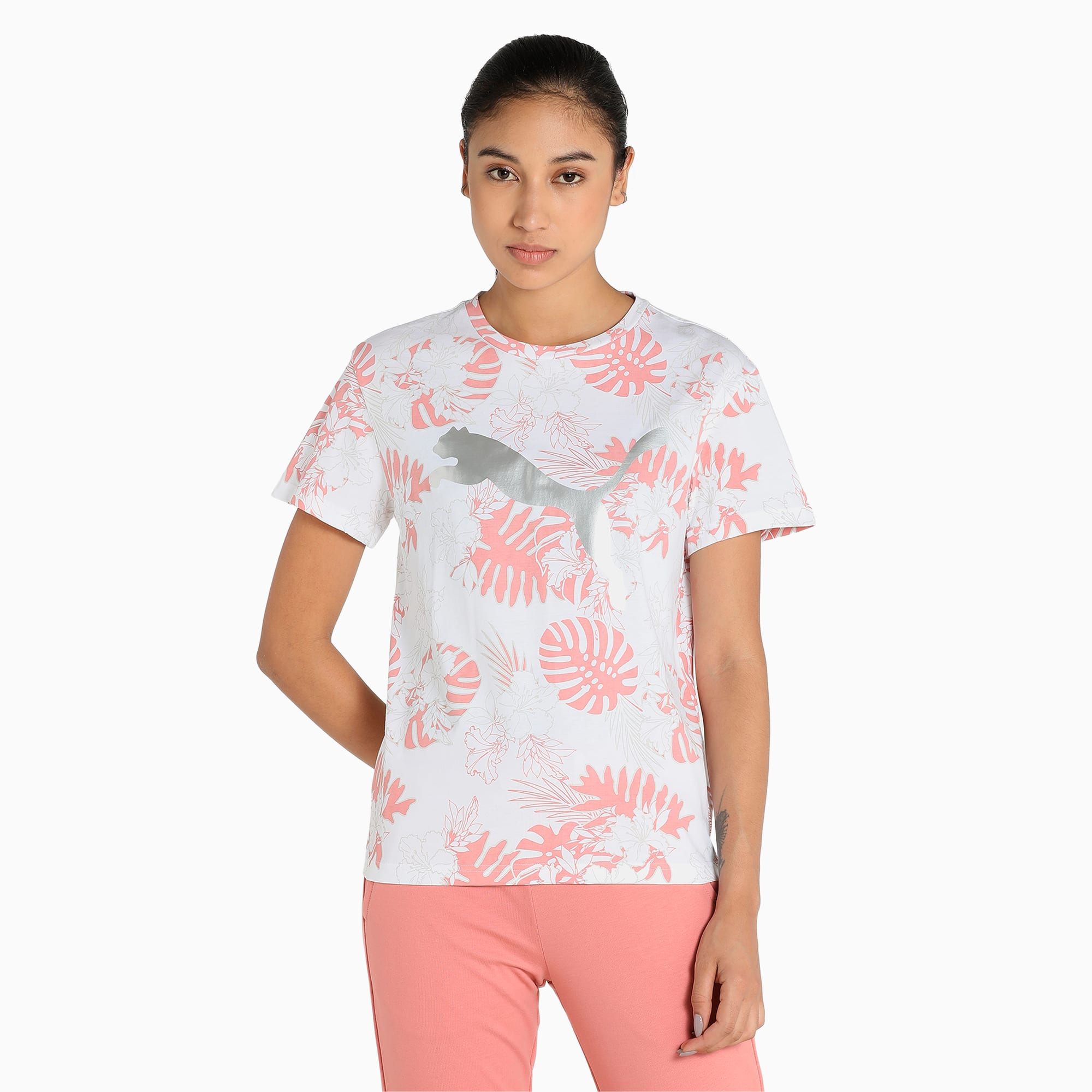 Pink and white puma shirt