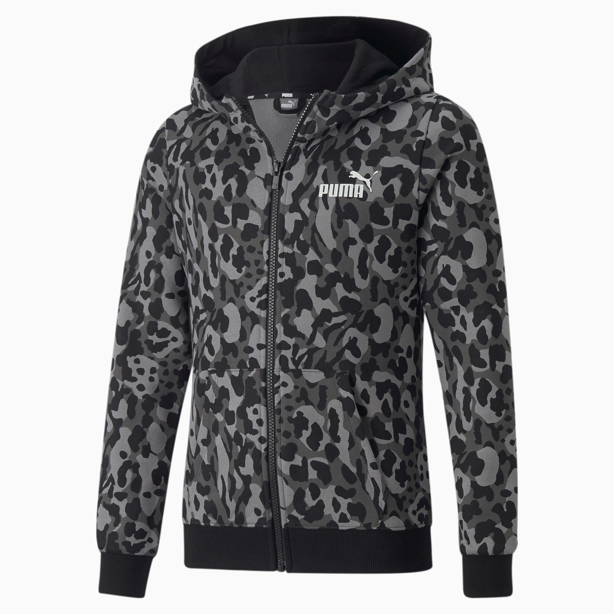 Alpha Printed Full Zip Hoodie Girls 8 16 years Puma Black AOP PUMA Shoes PUMA