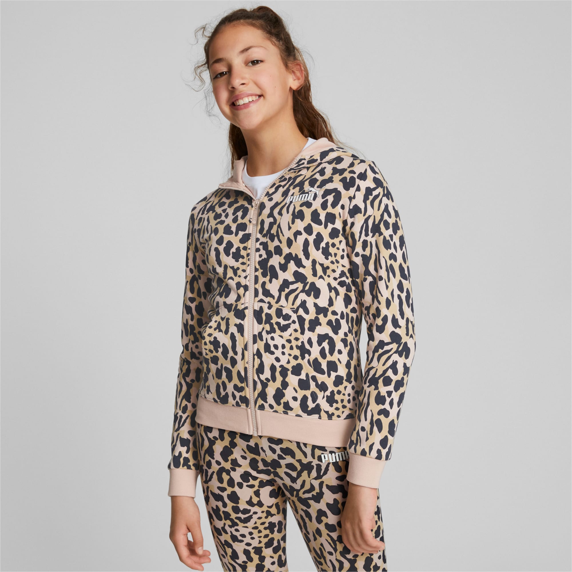 Puma oversized cheetah print hoodie clearance