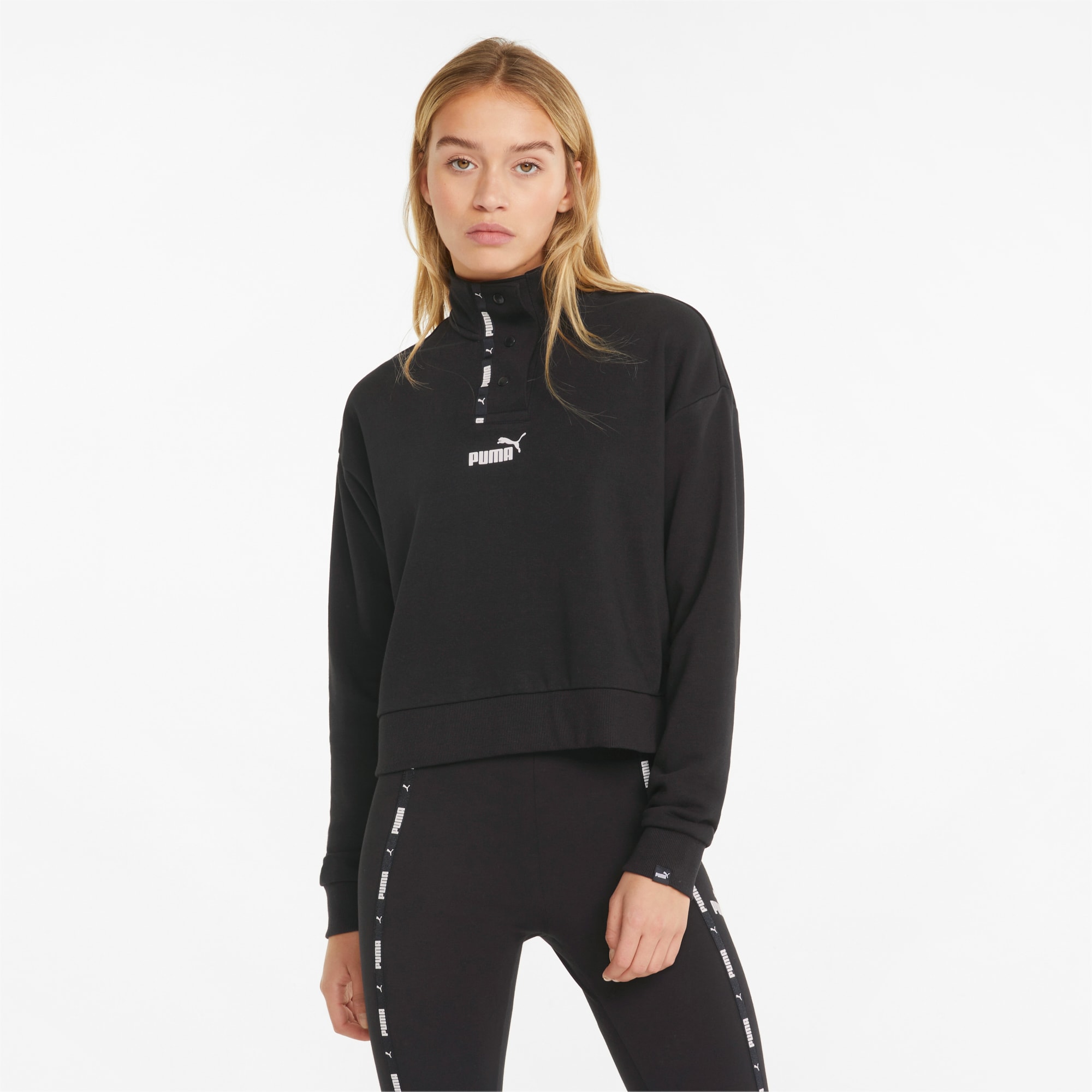 Puma tape tie waist crew sweatshirt new arrivals