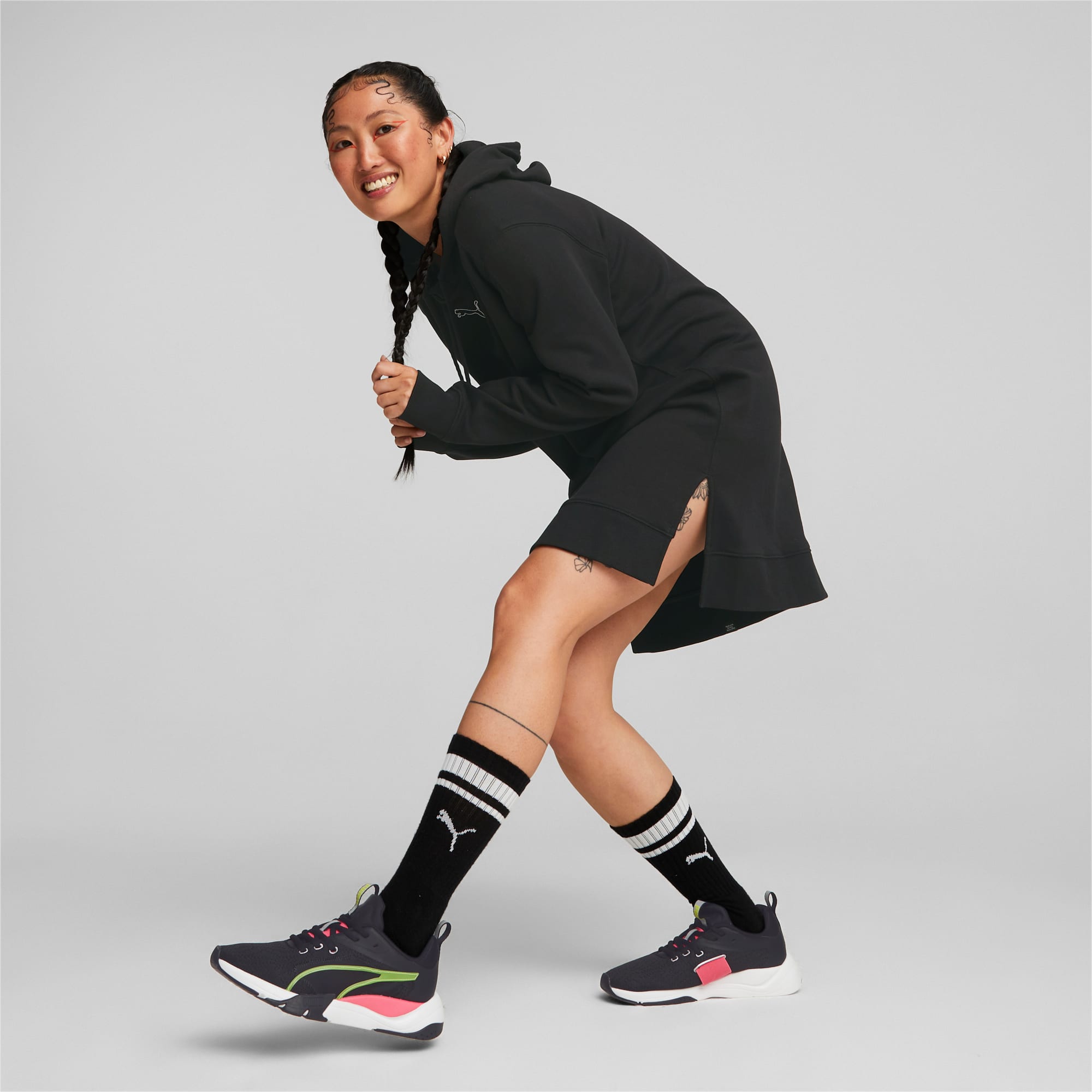 Puma hooded sweatshirt dress deals