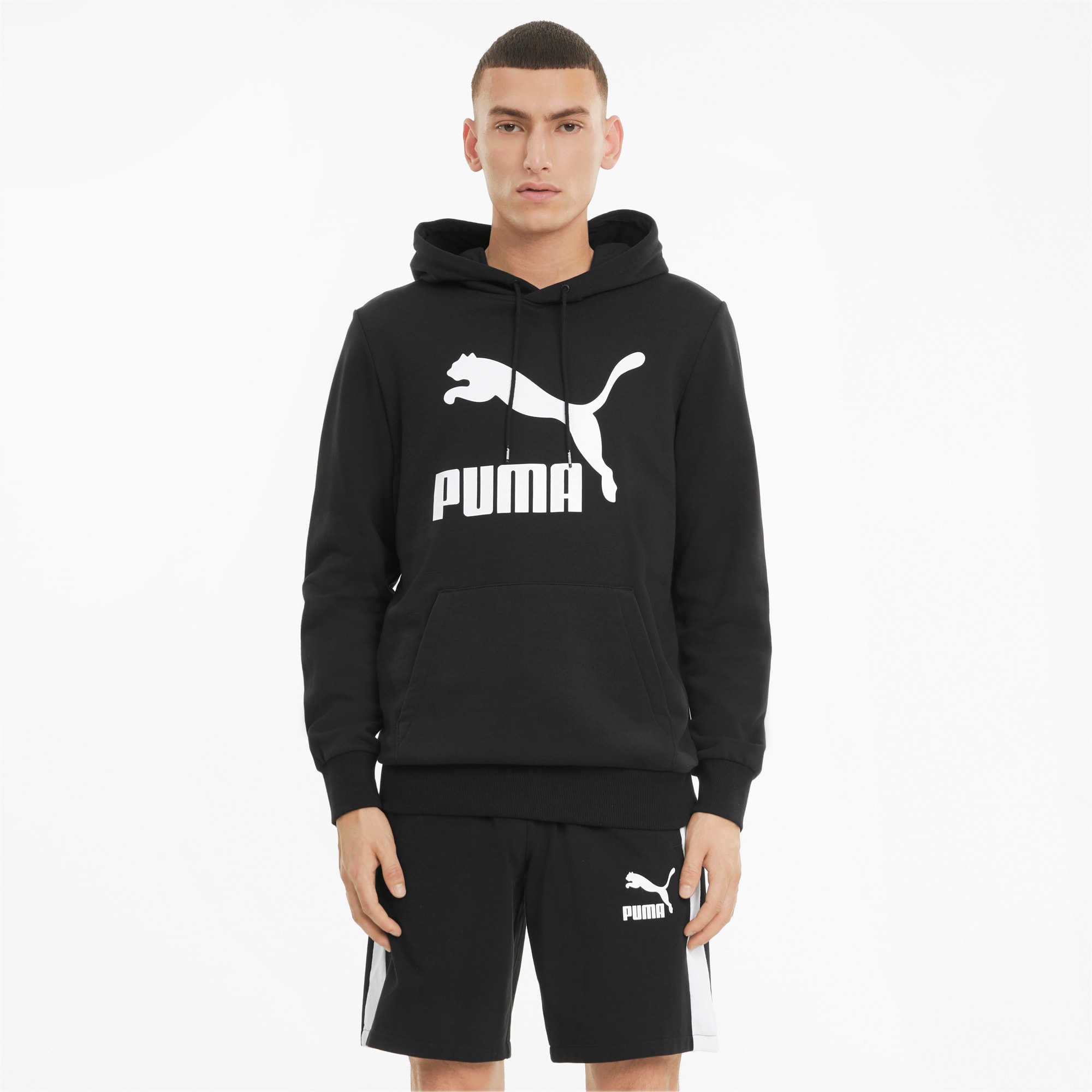 Sudadera con capucha de felpa francesa con logo Classics para hombre PUMA