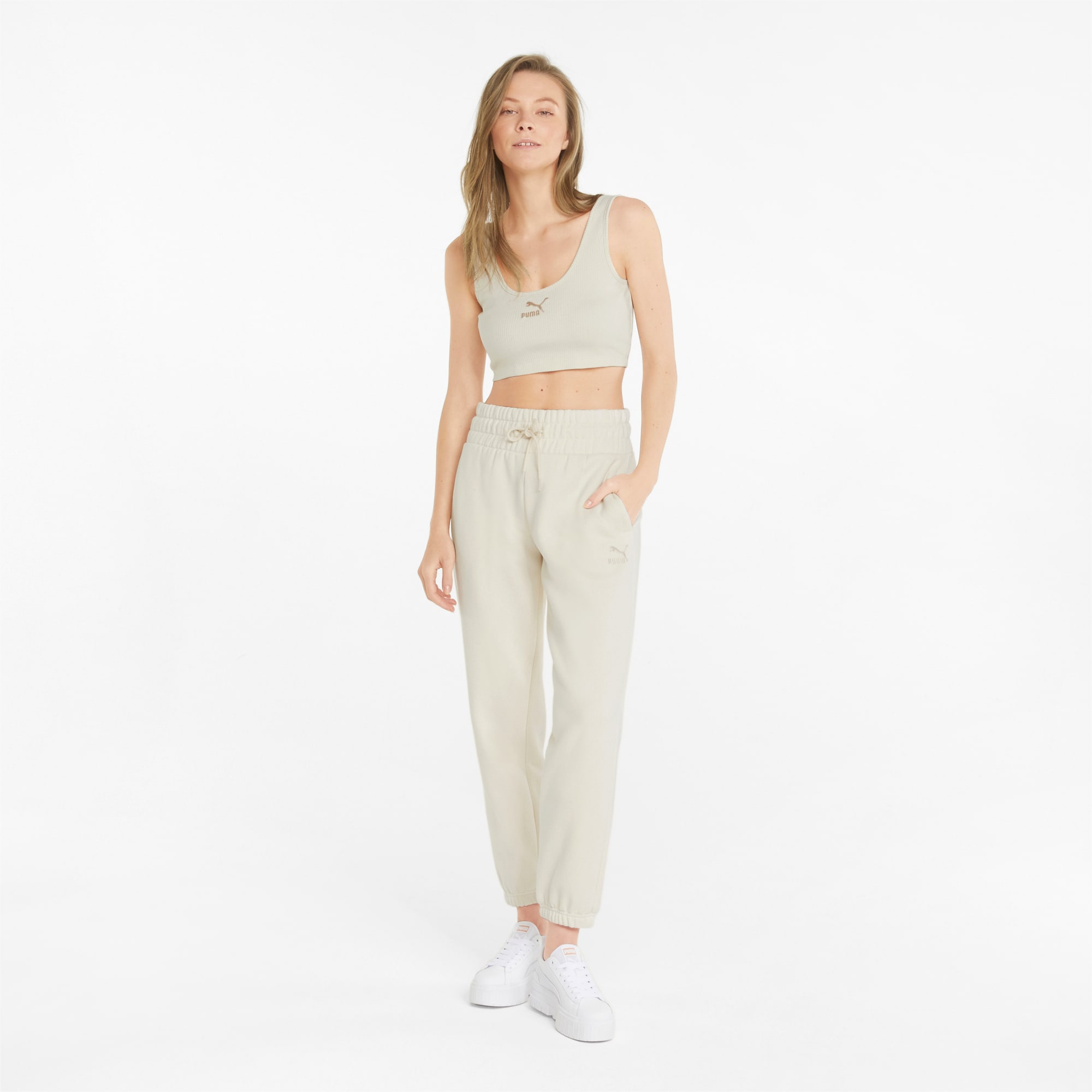 Puma Womens Iconic Racerback Crop Top - White - Size X-Small in 2023