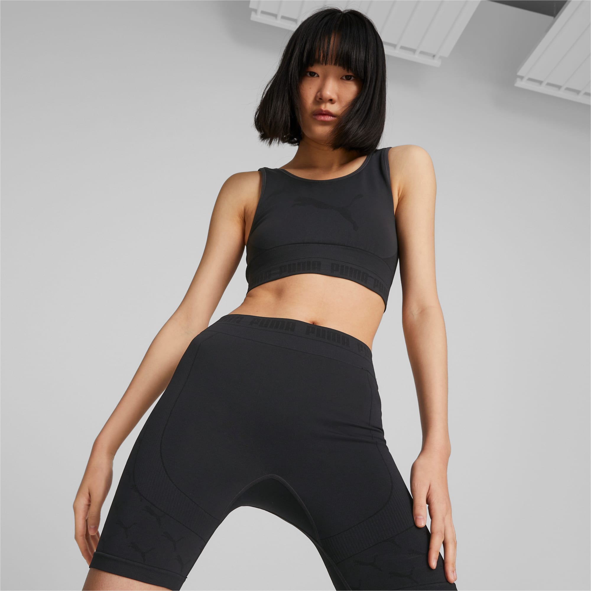 Puma, Evoknit Seamless Crop Top Womens, Short Sleeve Crop Tops