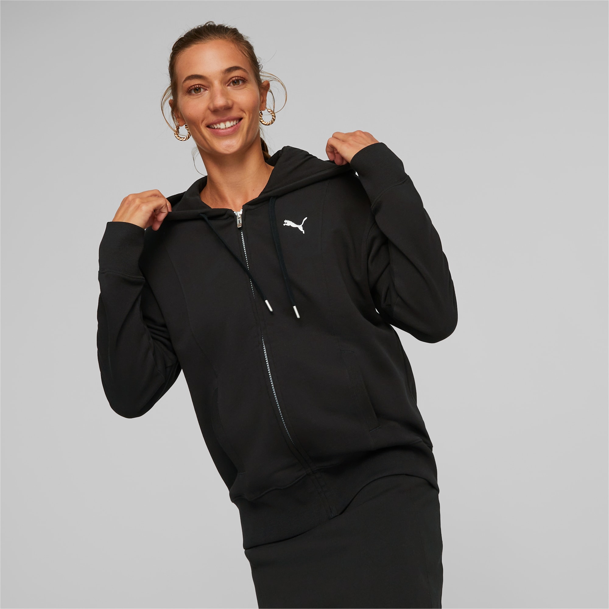 Gray zip hoodie women's outlet