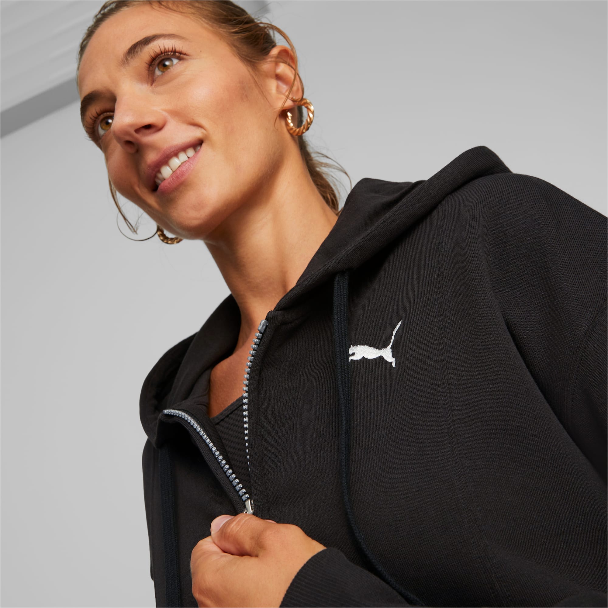 Puma zip clearance hoodie women's
