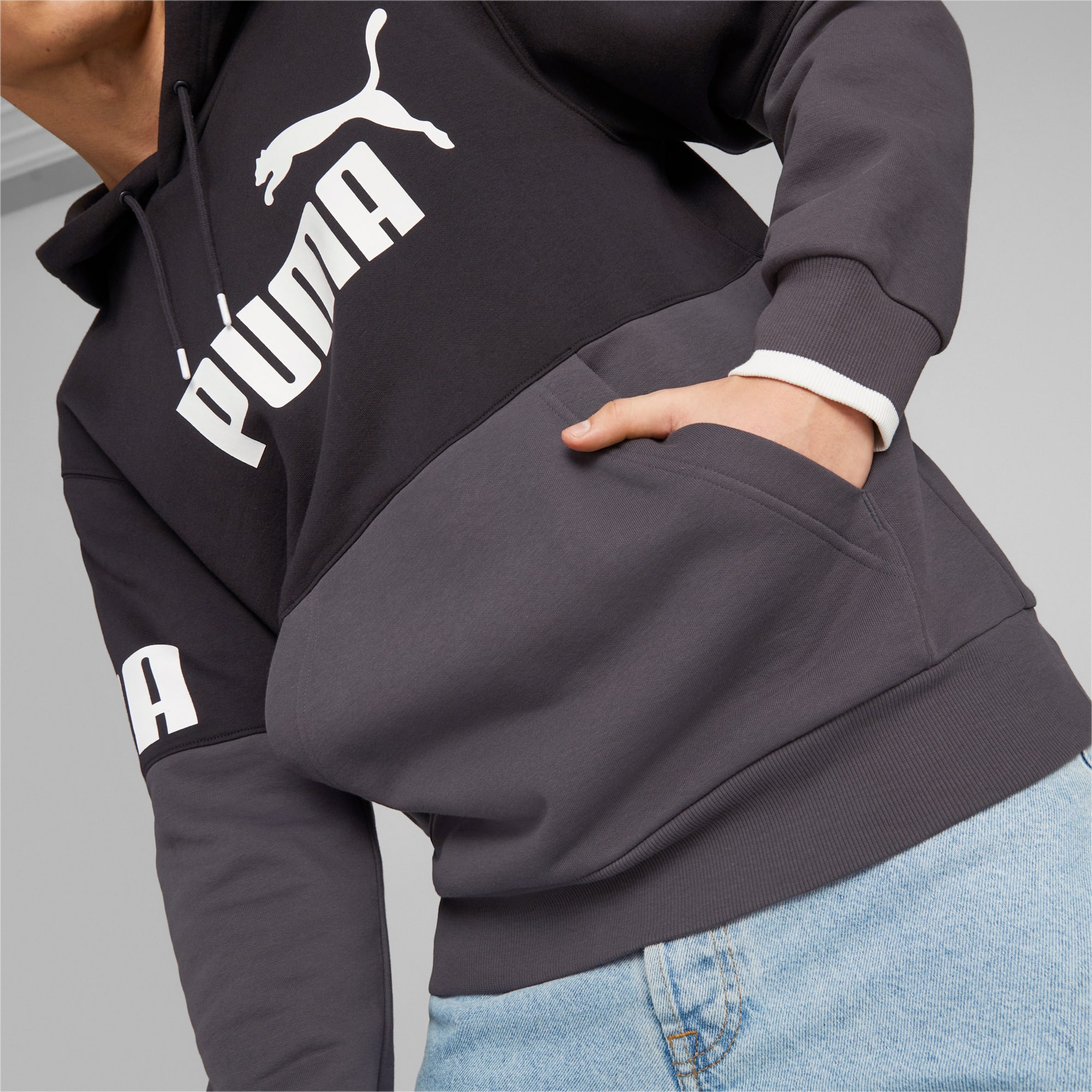 PUMA POWER Men s Colourblock Hoodie PUMA Black PUMA Sustainable Fashion PUMA