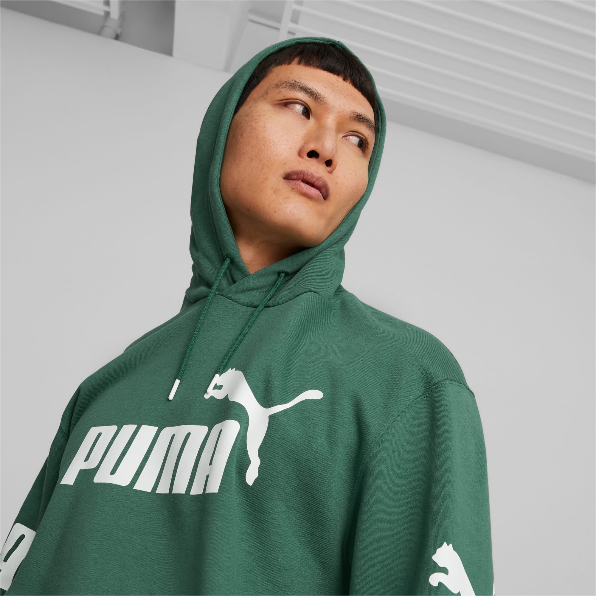 Green puma hoodie top mens