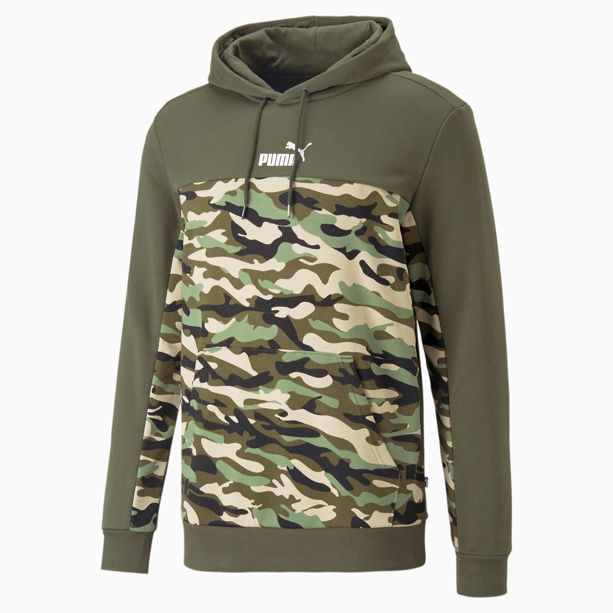 Puma all over print camo insert overhead hoodie top