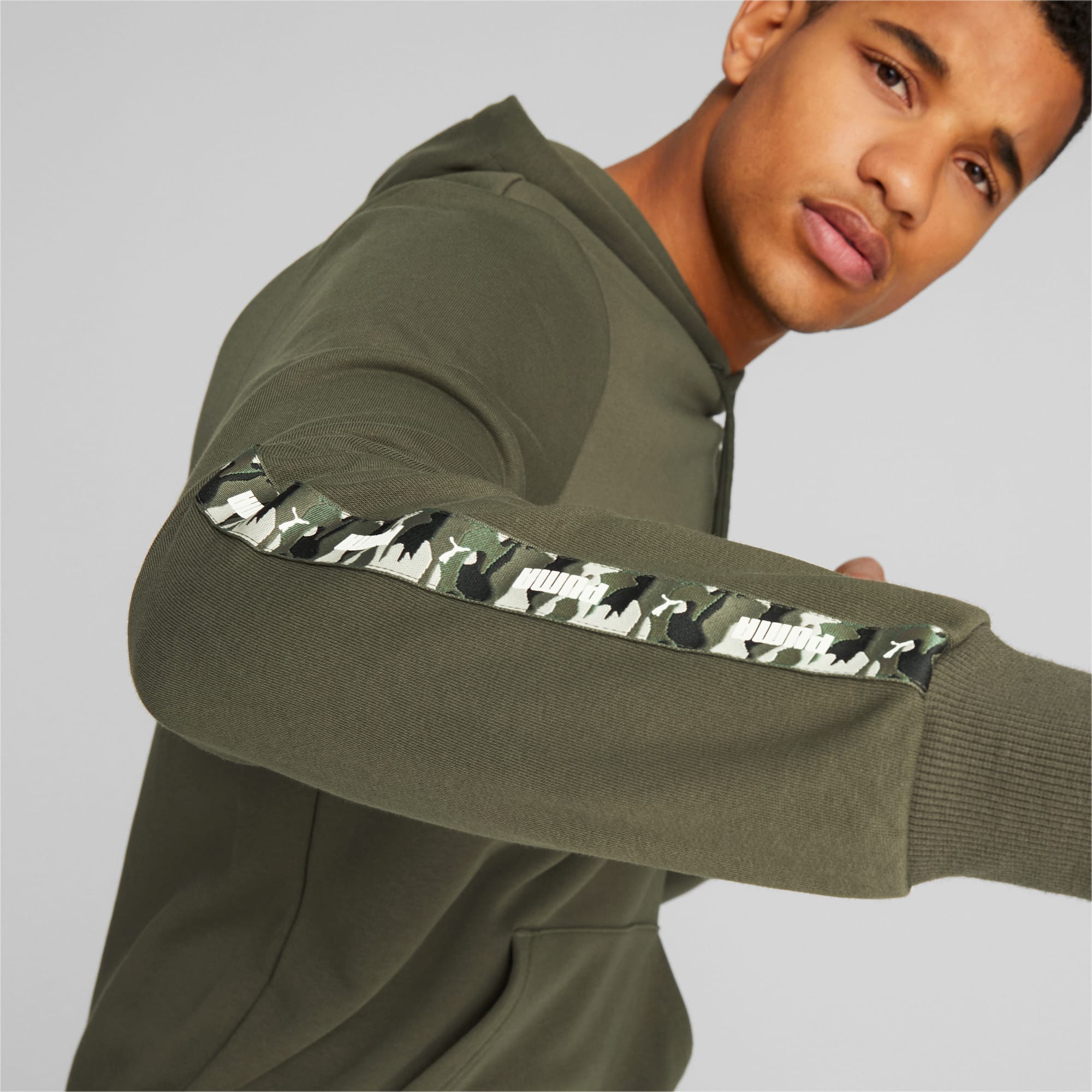 Essentials Tape Camo Hoodie Men Green Moss PUMA Sustainable