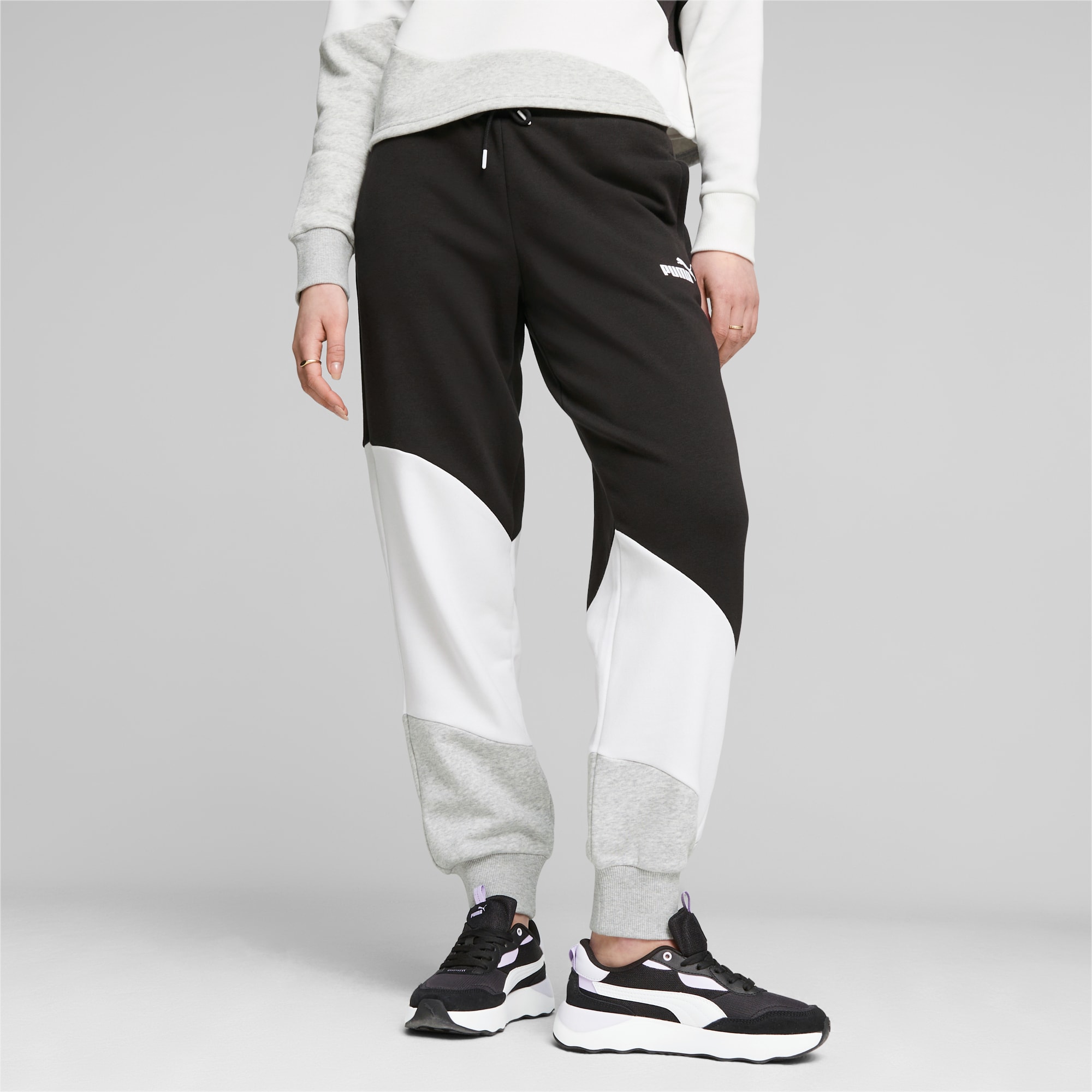 PUMA POWER Cat Pants Women PUMA Black Light Gray Heather PUMA