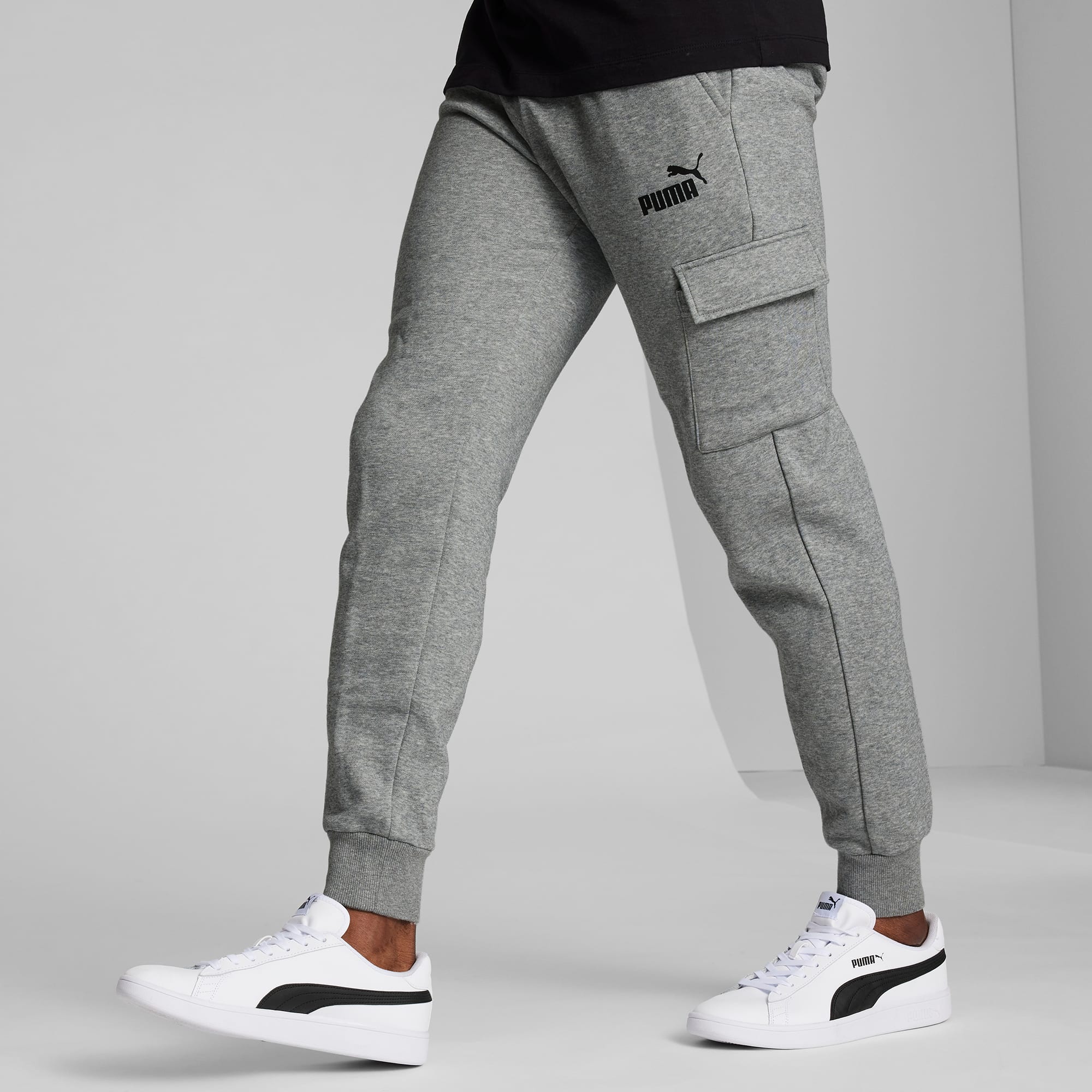 Puma Mesh Cargo Sweat Pant - Medium Grey Heather - Mens - Shoplifestyle